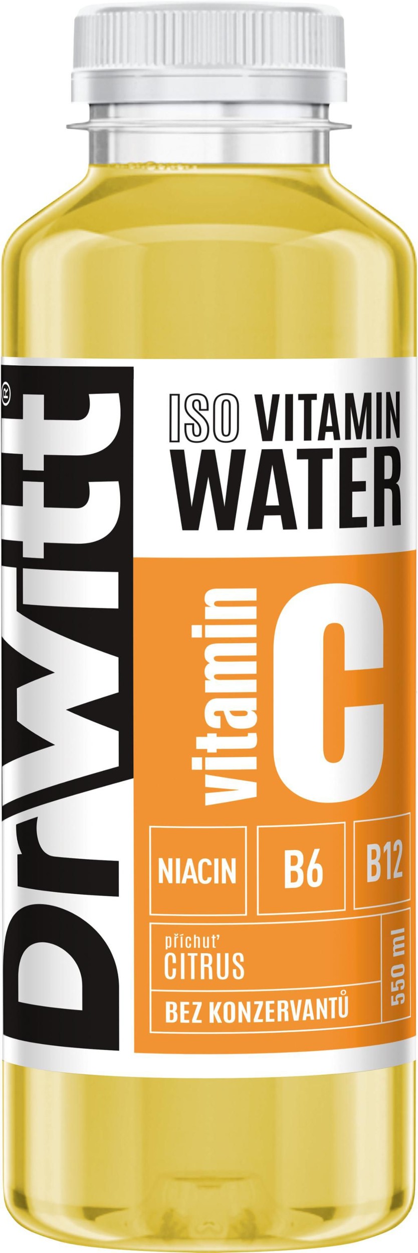 Nápoje - DrWitt Isotonic Vitamin Water příchuť citrus 0,55L PET