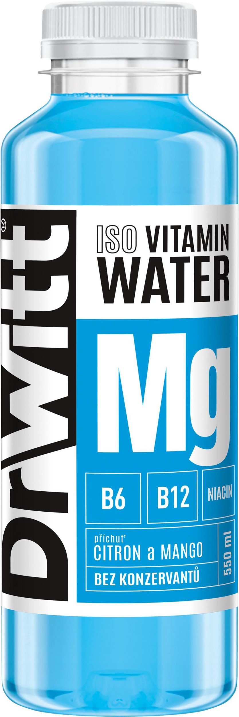 Nápoje - DrWitt Isotonic Vitamin Water příchuť mango, citron 0,55L PET