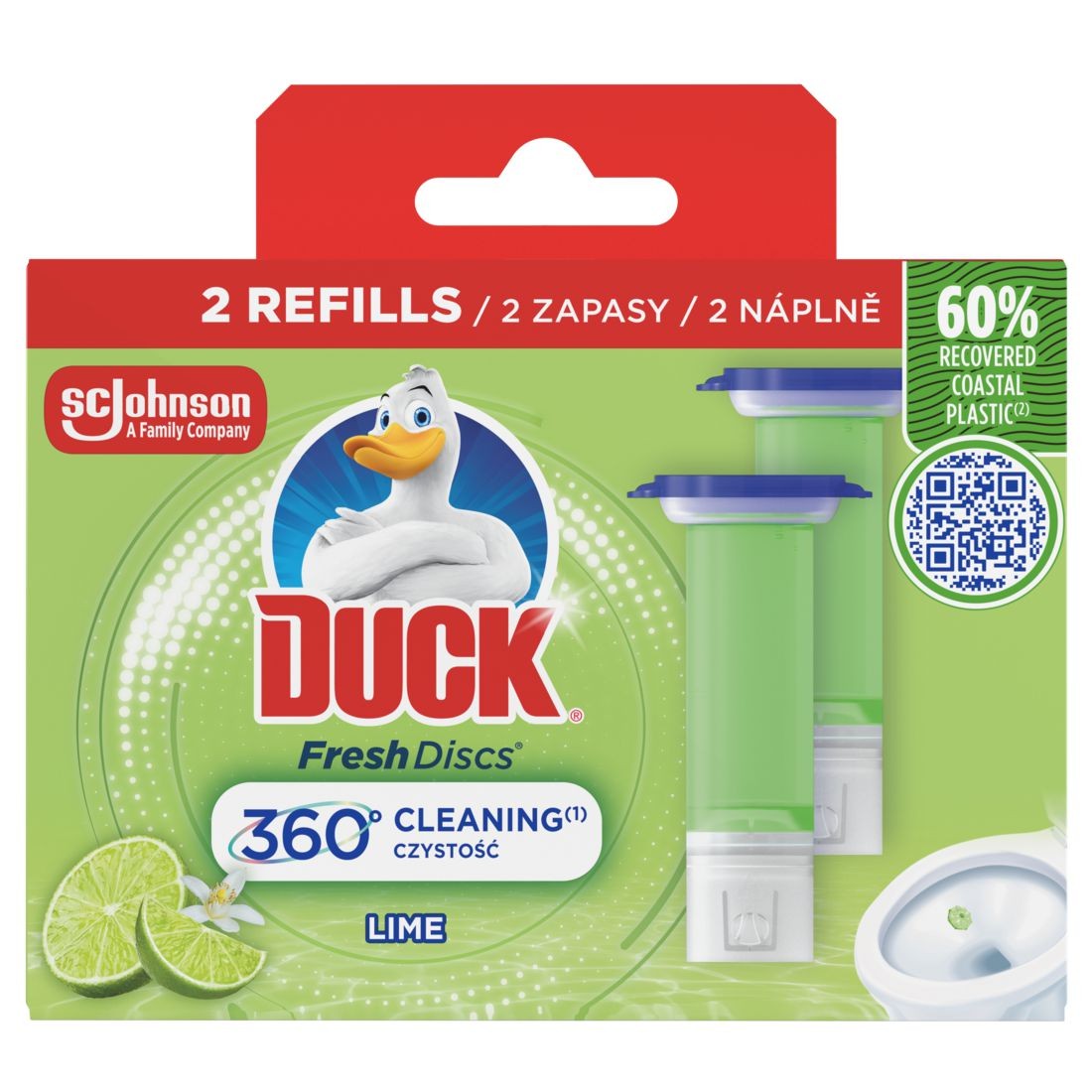 Drogerie a kosmetika - Duck Fresh Discs Čistič WC limetka náplň 2x36 ml