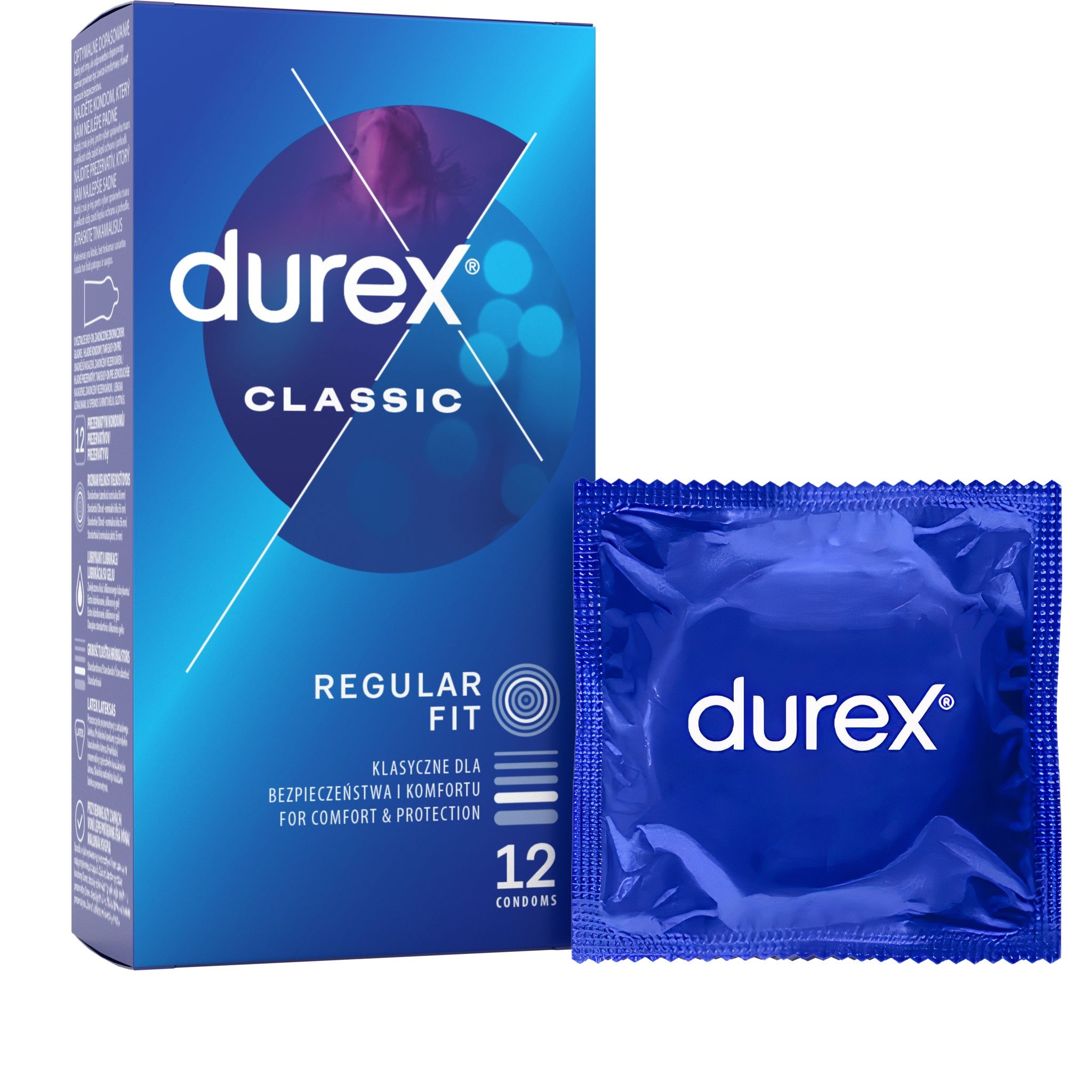 Drogerie a kosmetika - Durex Classic easy-on kondomy s lubrikantem 12 ks