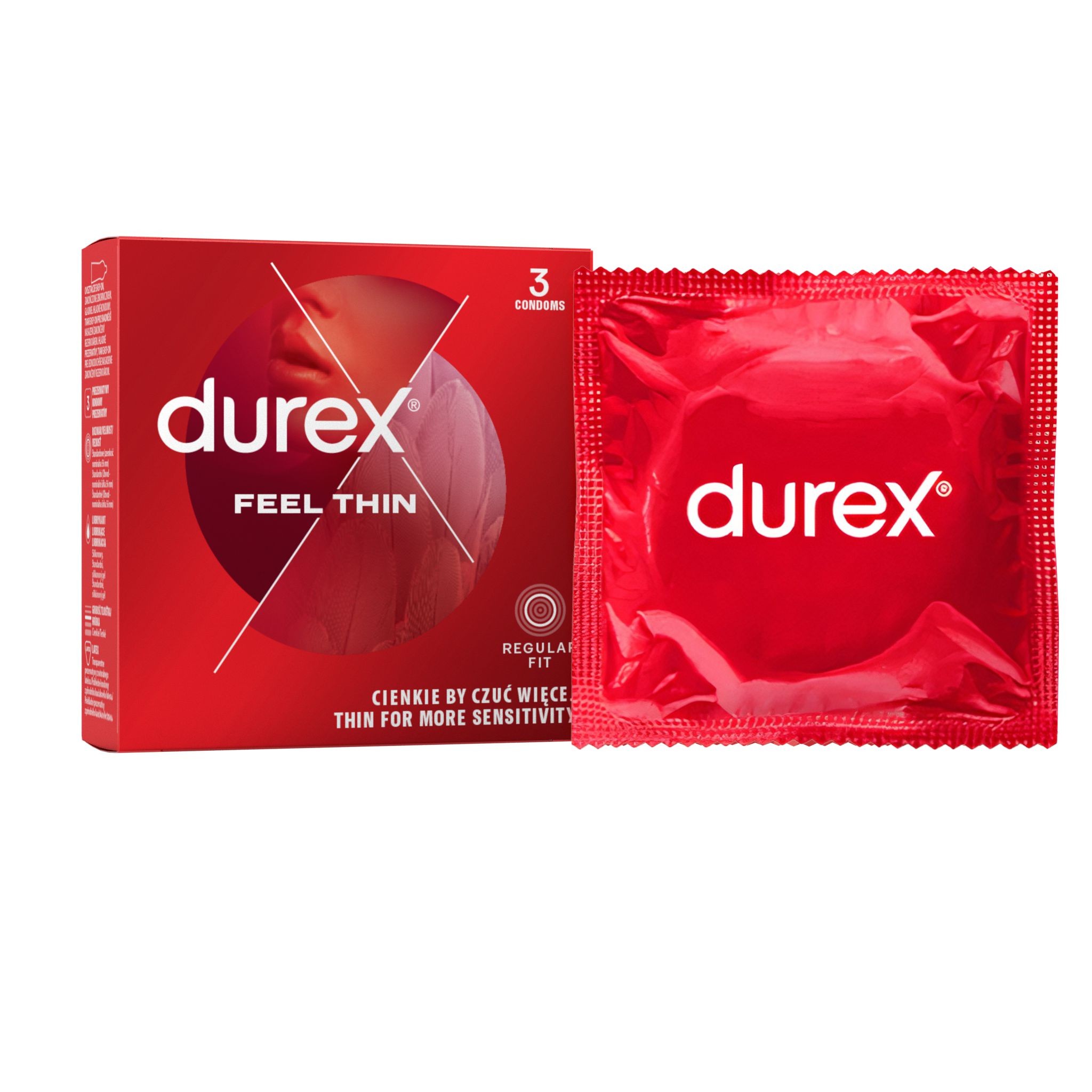 Drogerie a kosmetika - Durex Feel thin tenké kondomy pro větší citlivost 3 ks