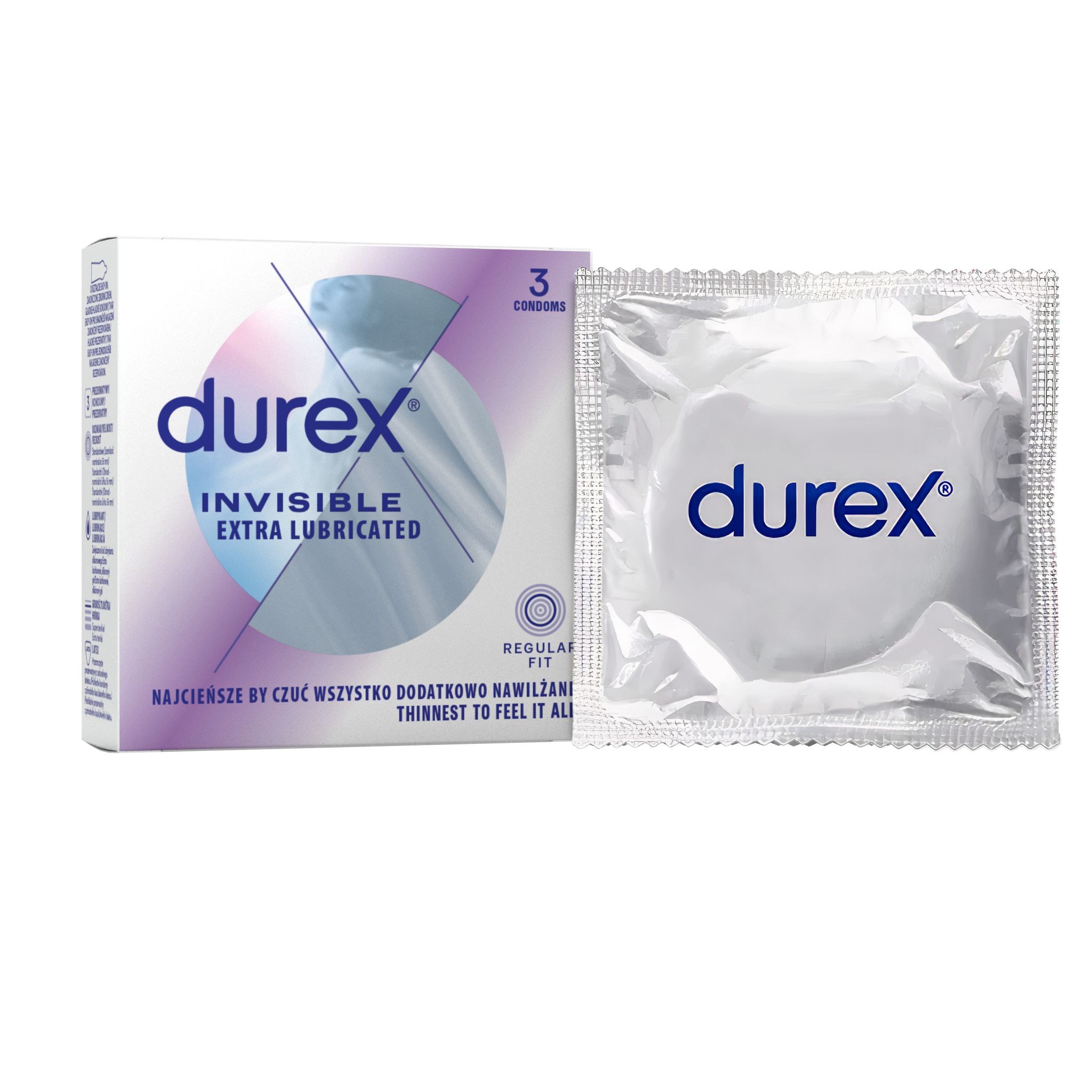 Drogerie a kosmetika - Durex Invisible Extra Thin Extra Lubricated kondomy 3 ks