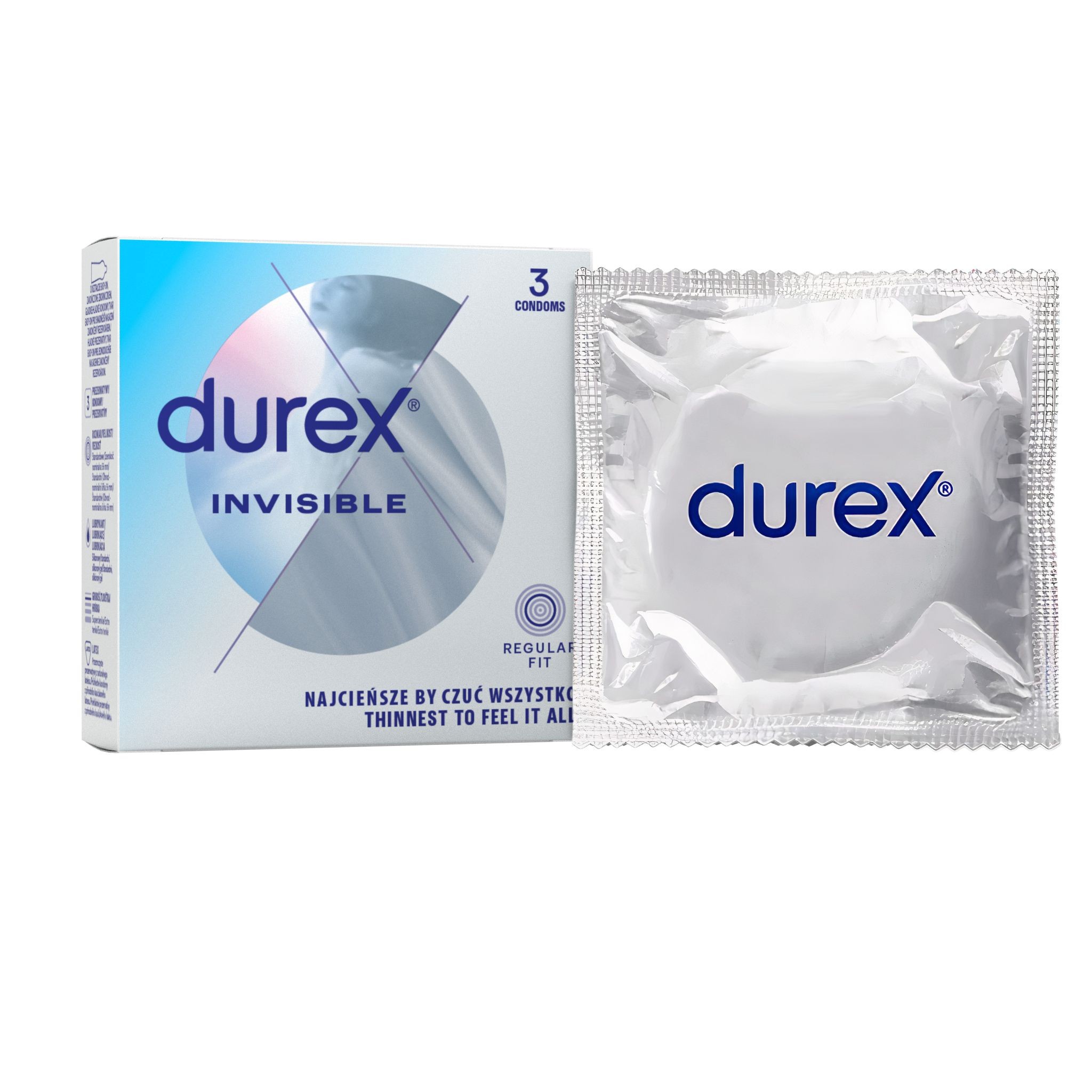 Drogerie a kosmetika - Durex Invisible extra thin extra sensitive kondomy 3 ks