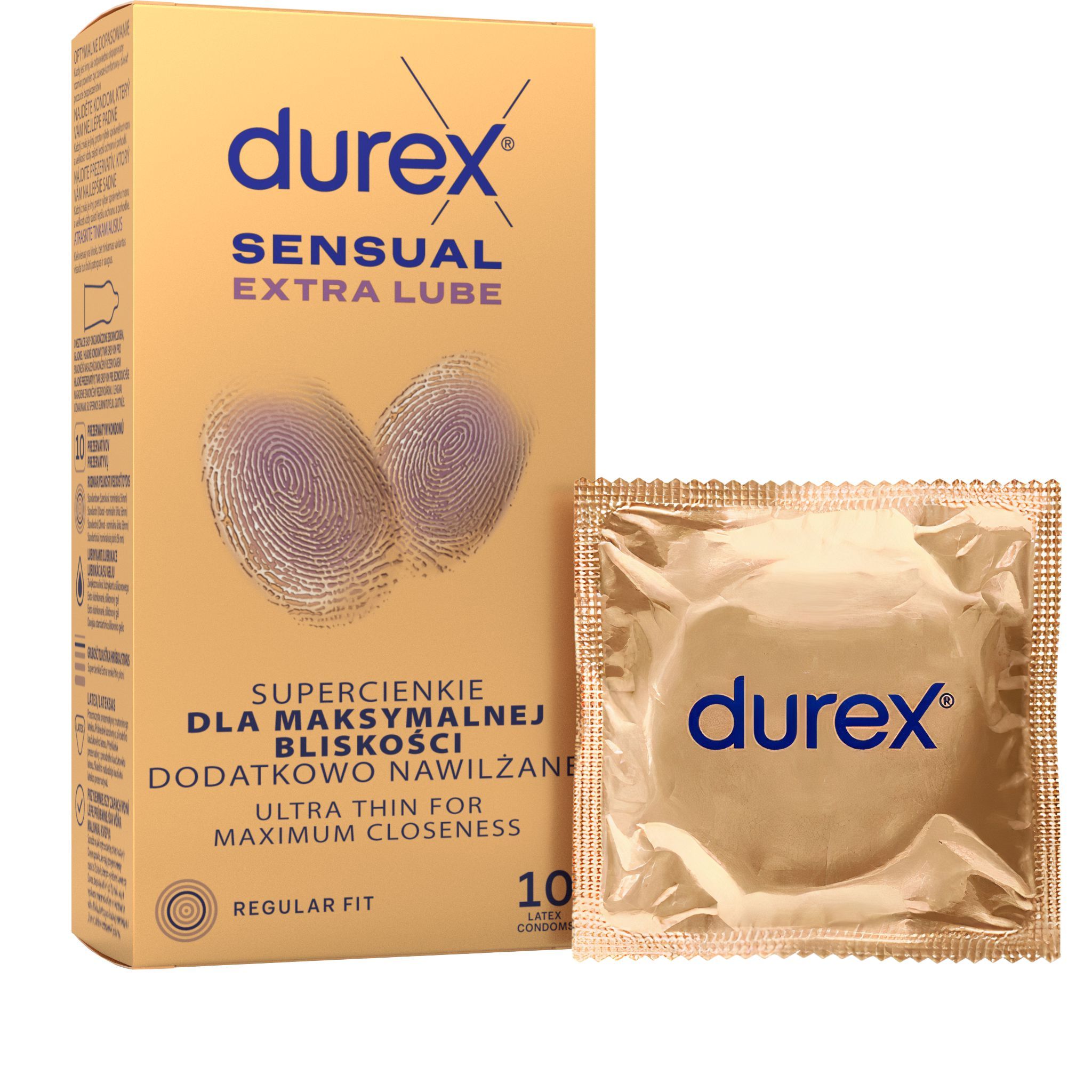 Drogerie a kosmetika - Durex Sensual Extra Lube kondomy 10 ks