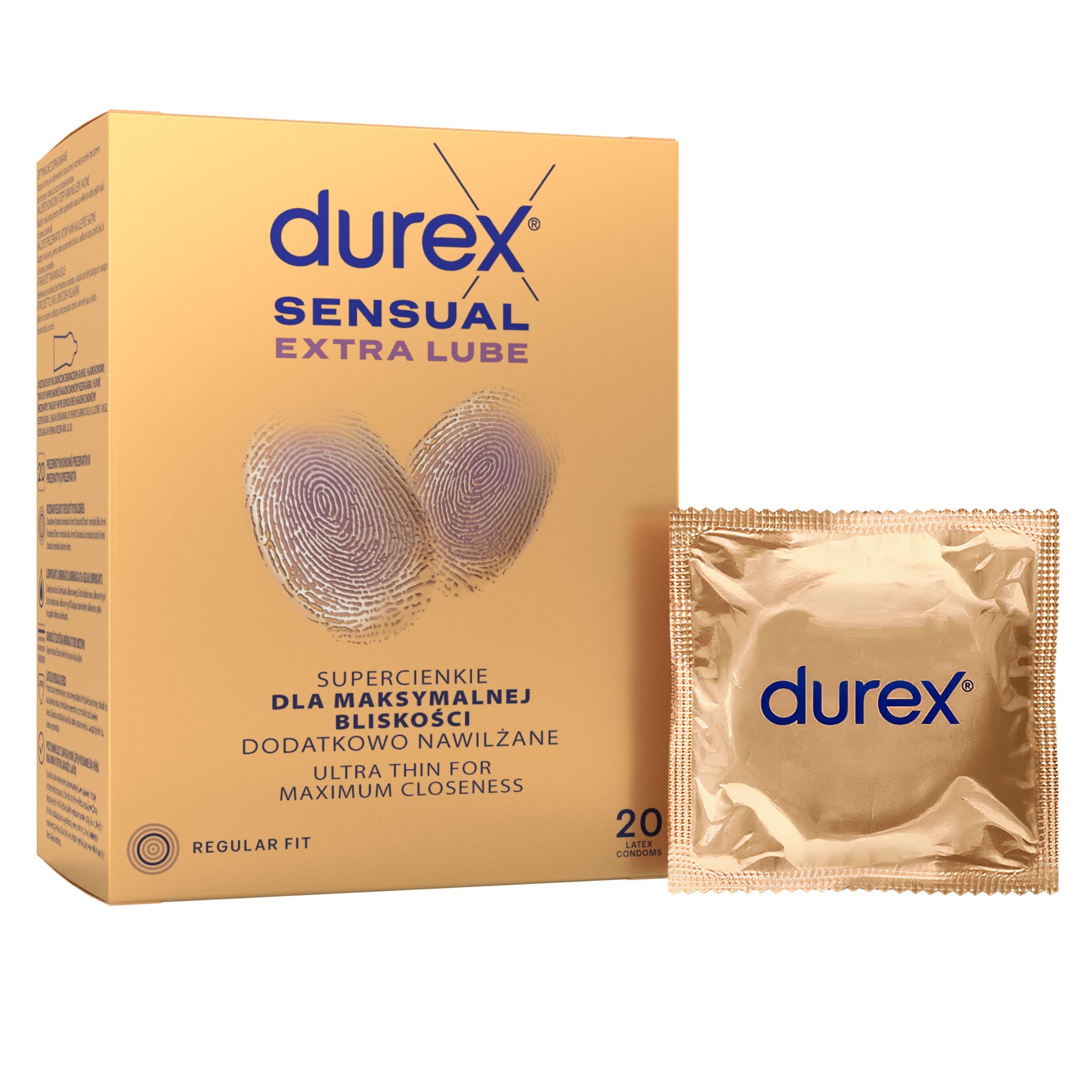 Drogerie a kosmetika - Durex Sensual Extra Lube kondomy 20 ks