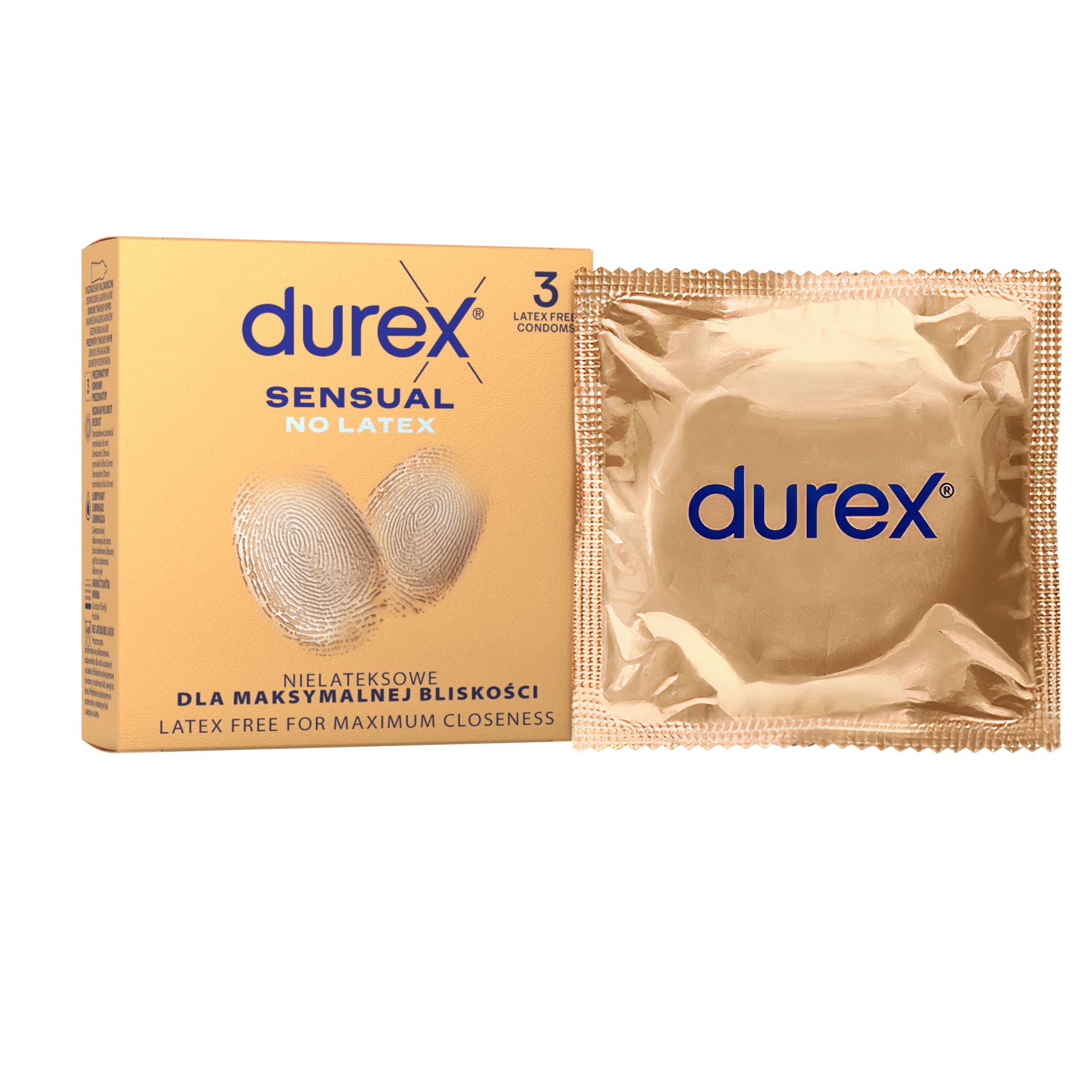 Drogerie a kosmetika - Durex Sensual No Latex kondomy 3 ks