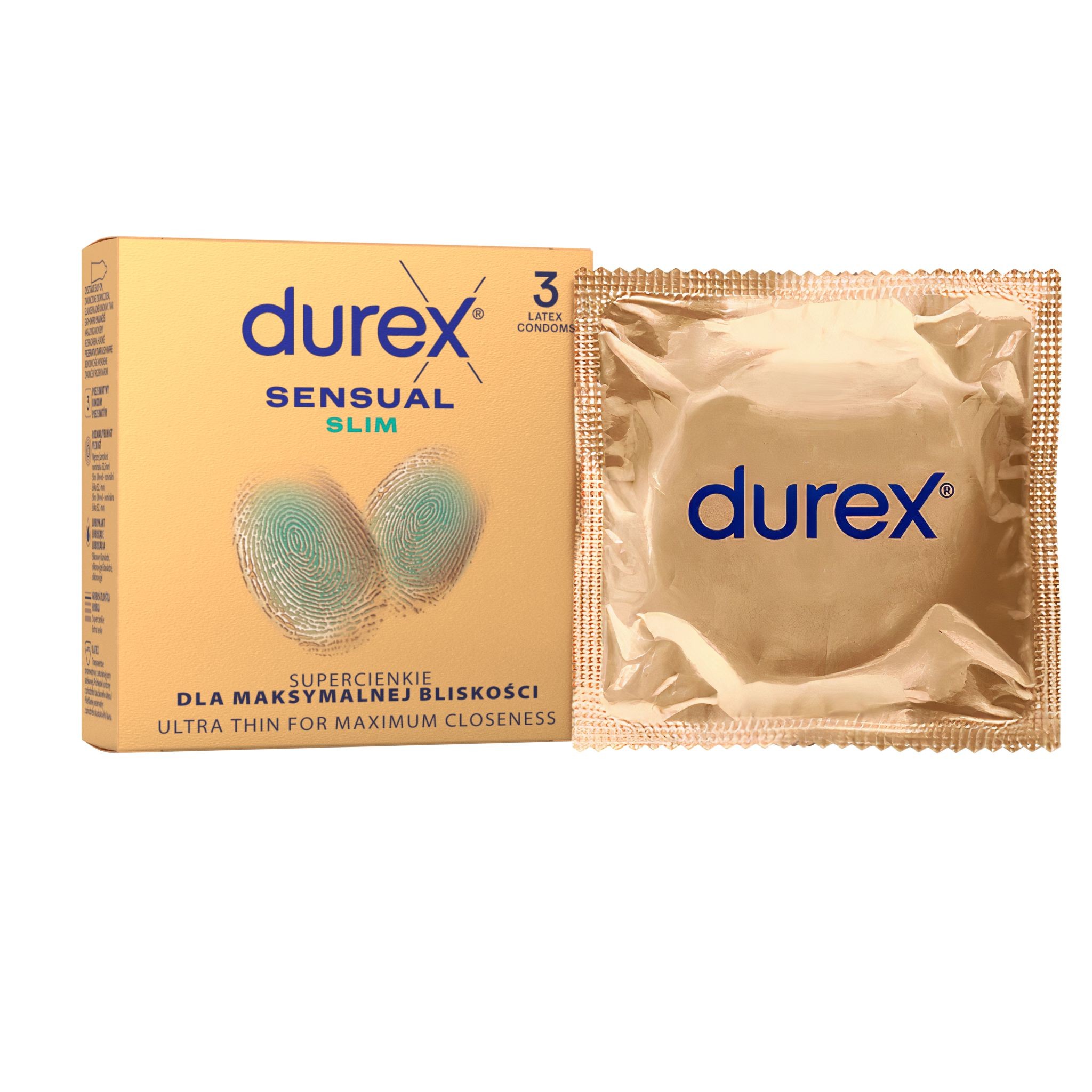 Drogerie a kosmetika - Durex Sensual Slim kondomy 3 ks