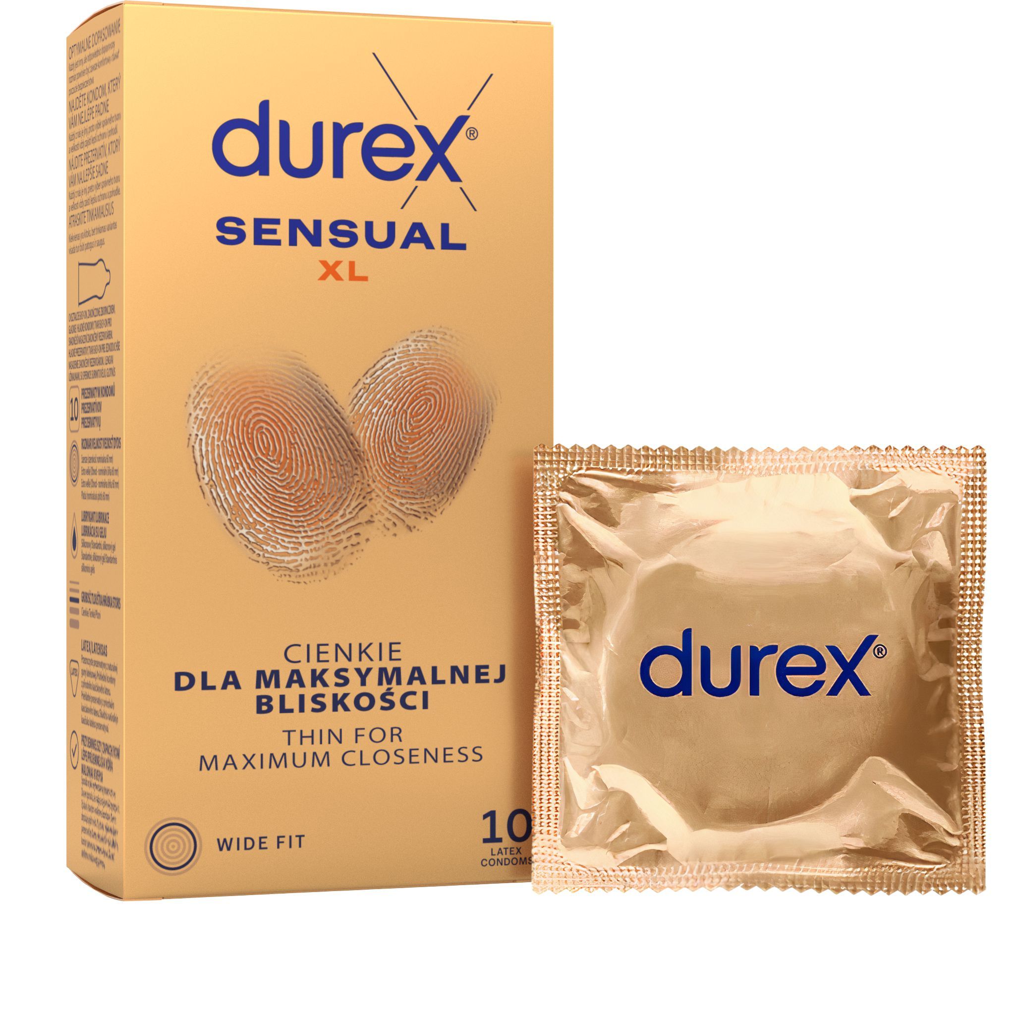 Drogerie a kosmetika - Durex Sensual XL kondomy 10 ks