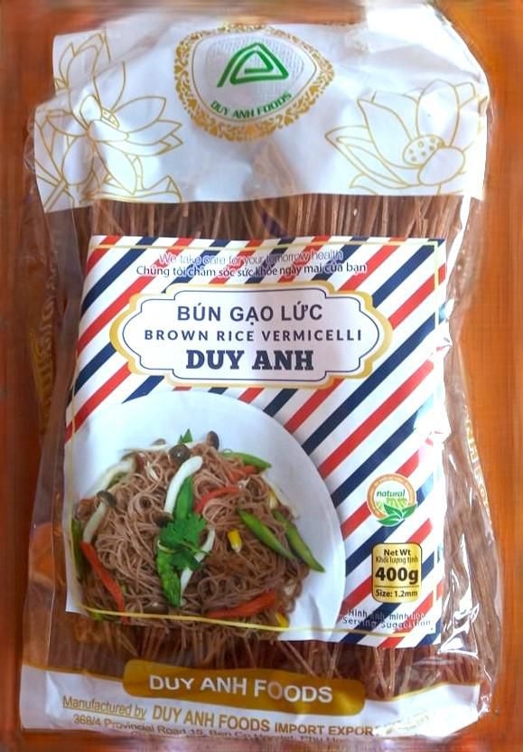 Trvanlivé potraviny - Duy Anh Rýžové vlasové nudle celozrné 400g