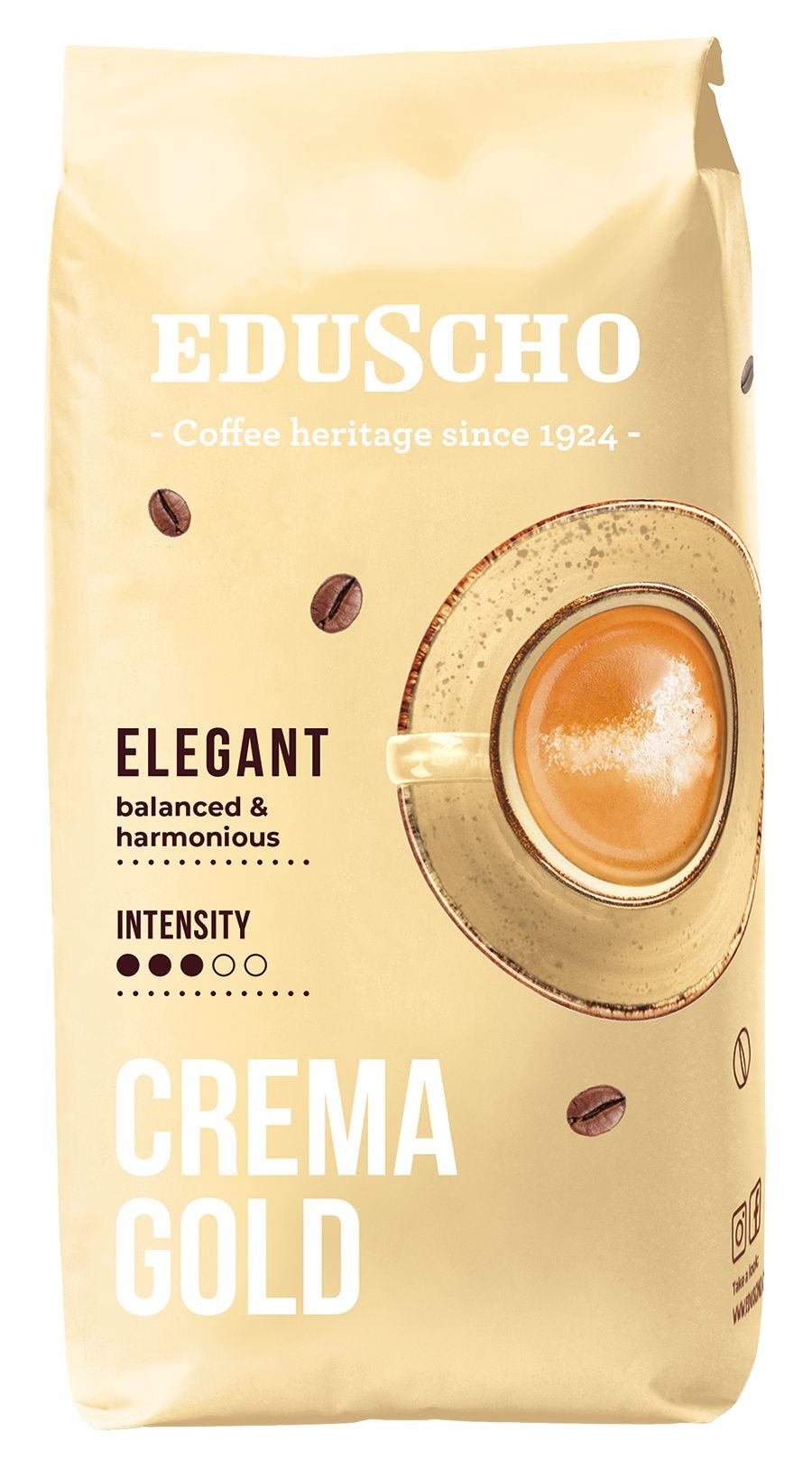 Nápoje - Eduscho Crema Gold zrnková káva 1 kg