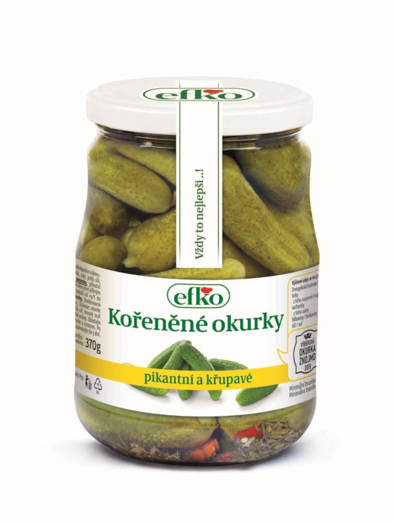 Trvanlivé potraviny - Efko Kořeněné okurky 4-7 cm pikantní a křupavé 720ml