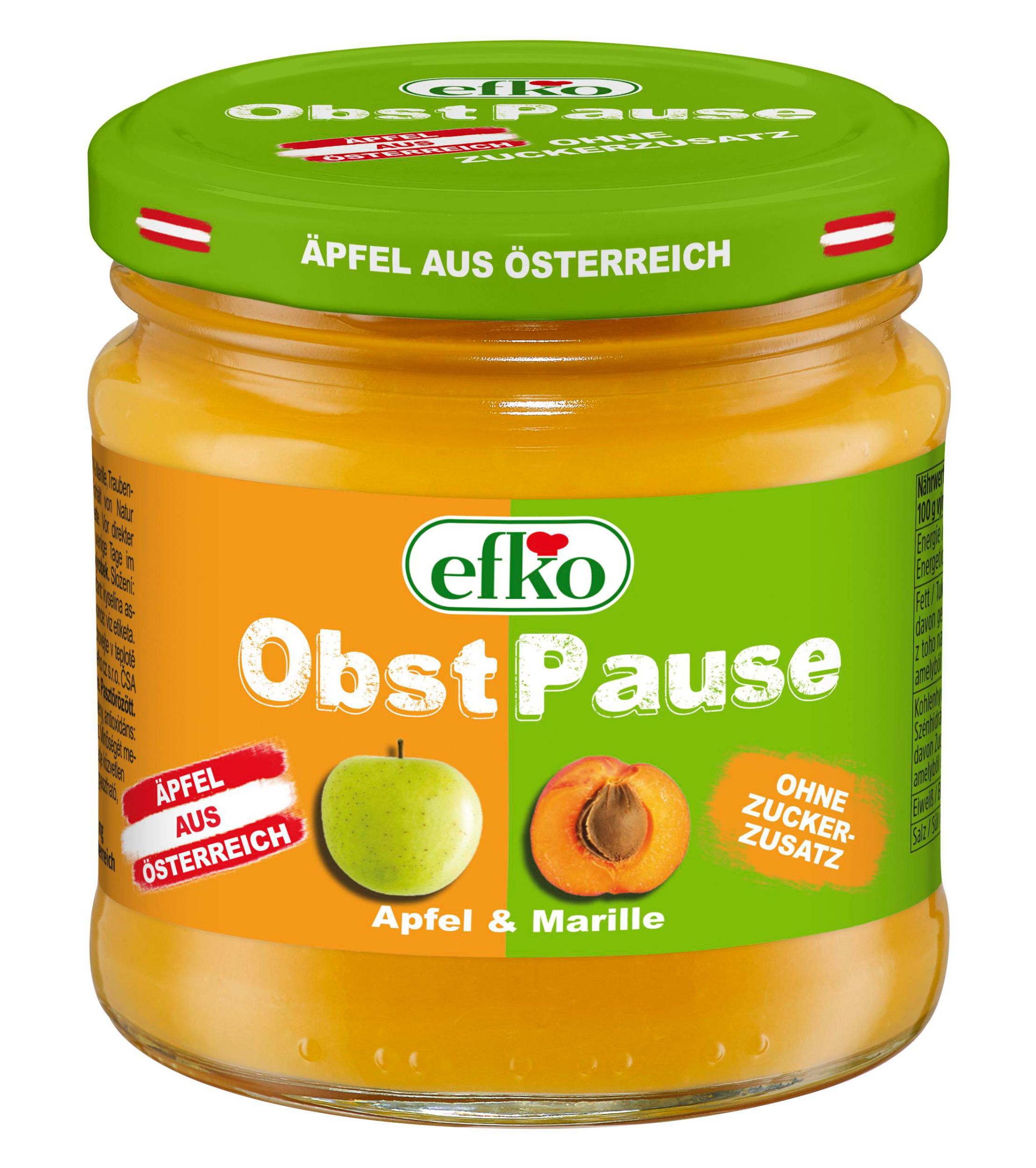 Svět dětí - Efko Obstpause Ovocné pyré jablko-meruňka 210 g