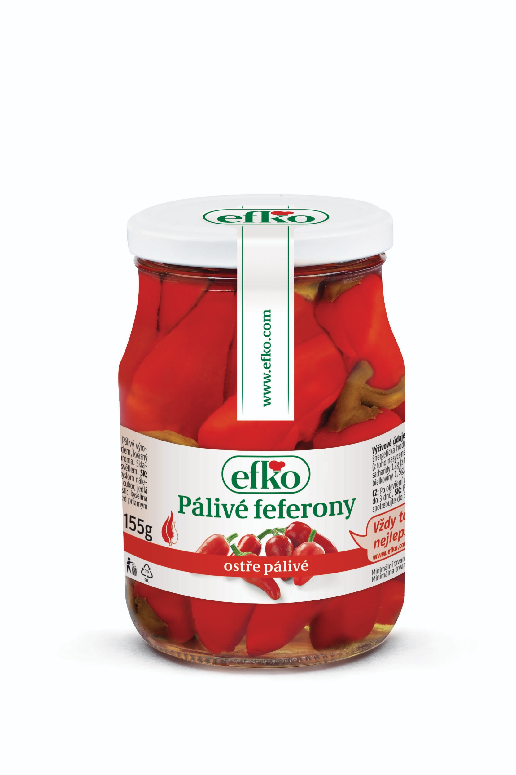 Trvanlivé potraviny - Efko Pálivé feferony 370 ml