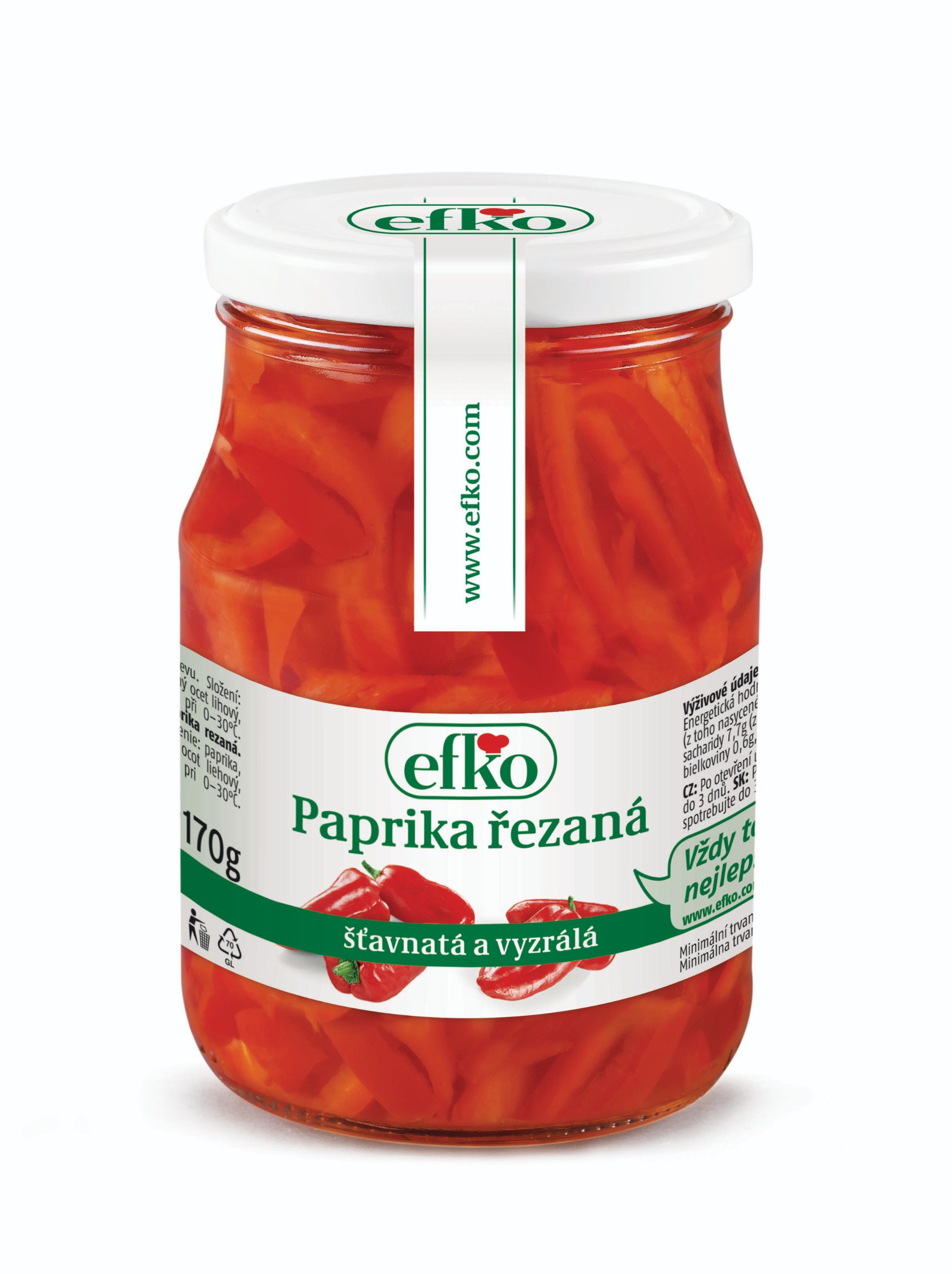 Trvanlivé potraviny - Efko Paprika řezaná 370 ml