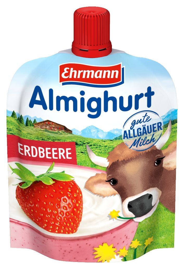 Mléčné a chlazené - Ehrmann Almighurt jogurt do ruky jahoda 100 g