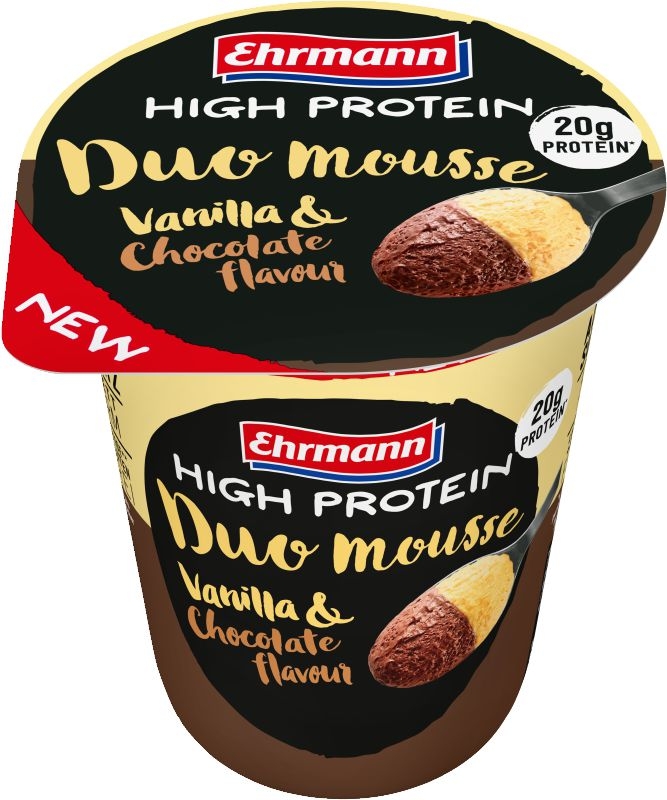 Mléčné a chlazené - Ehrmann High Protein Mousse DUO Vanilla & Chocolate 200g