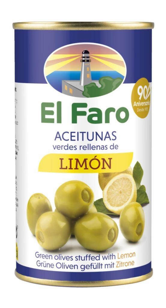 Trvanlivé potraviny - El Faro Zelené olivy plněné citronem 350 g