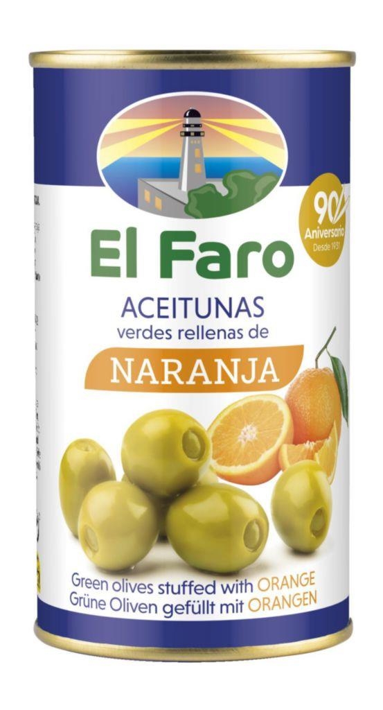Trvanlivé potraviny - El Faro Zelené olivy plněné pomerančem 350 g