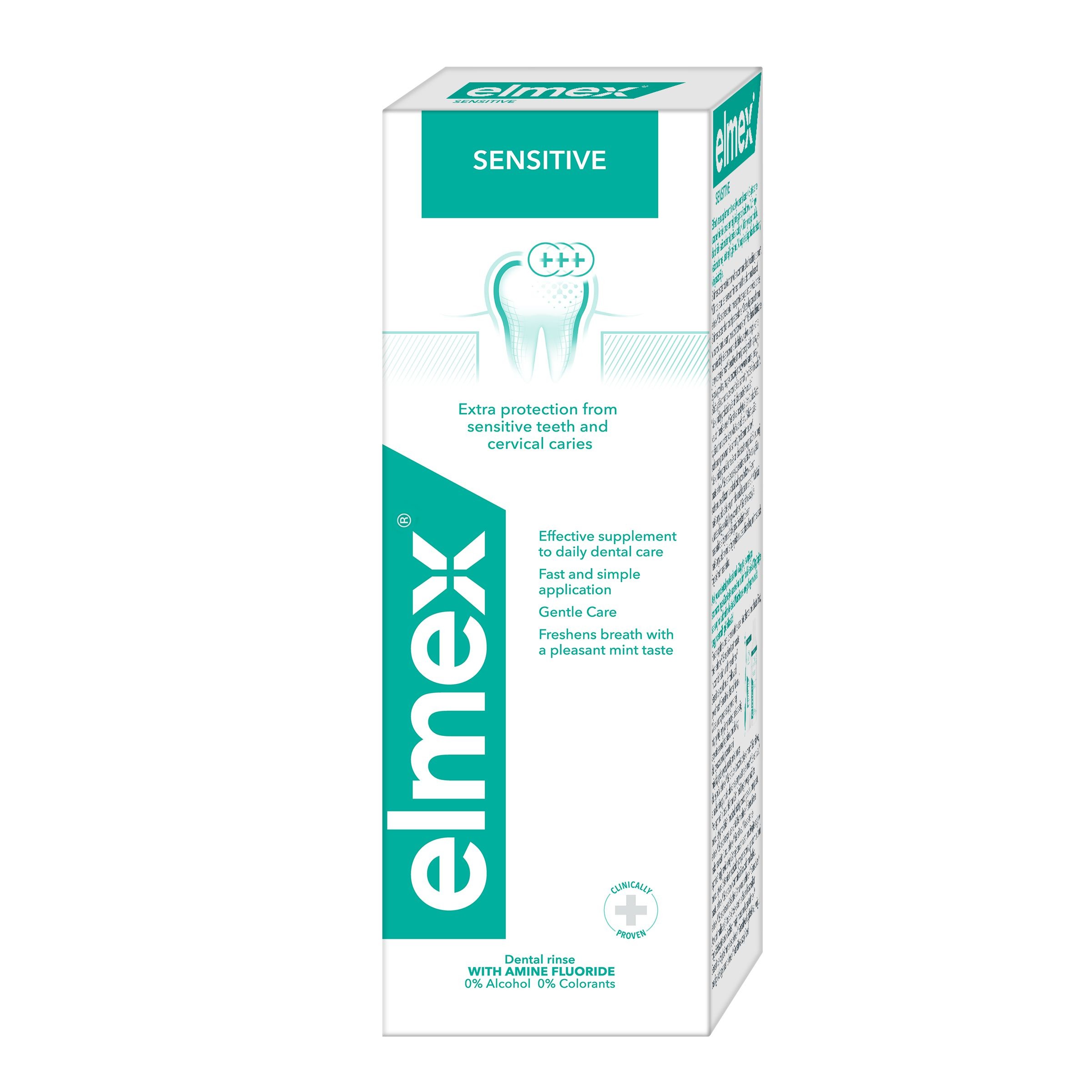 Drogerie a kosmetika - Elmex Sensitive Plus ústní voda s aminfluoridem 400 ml