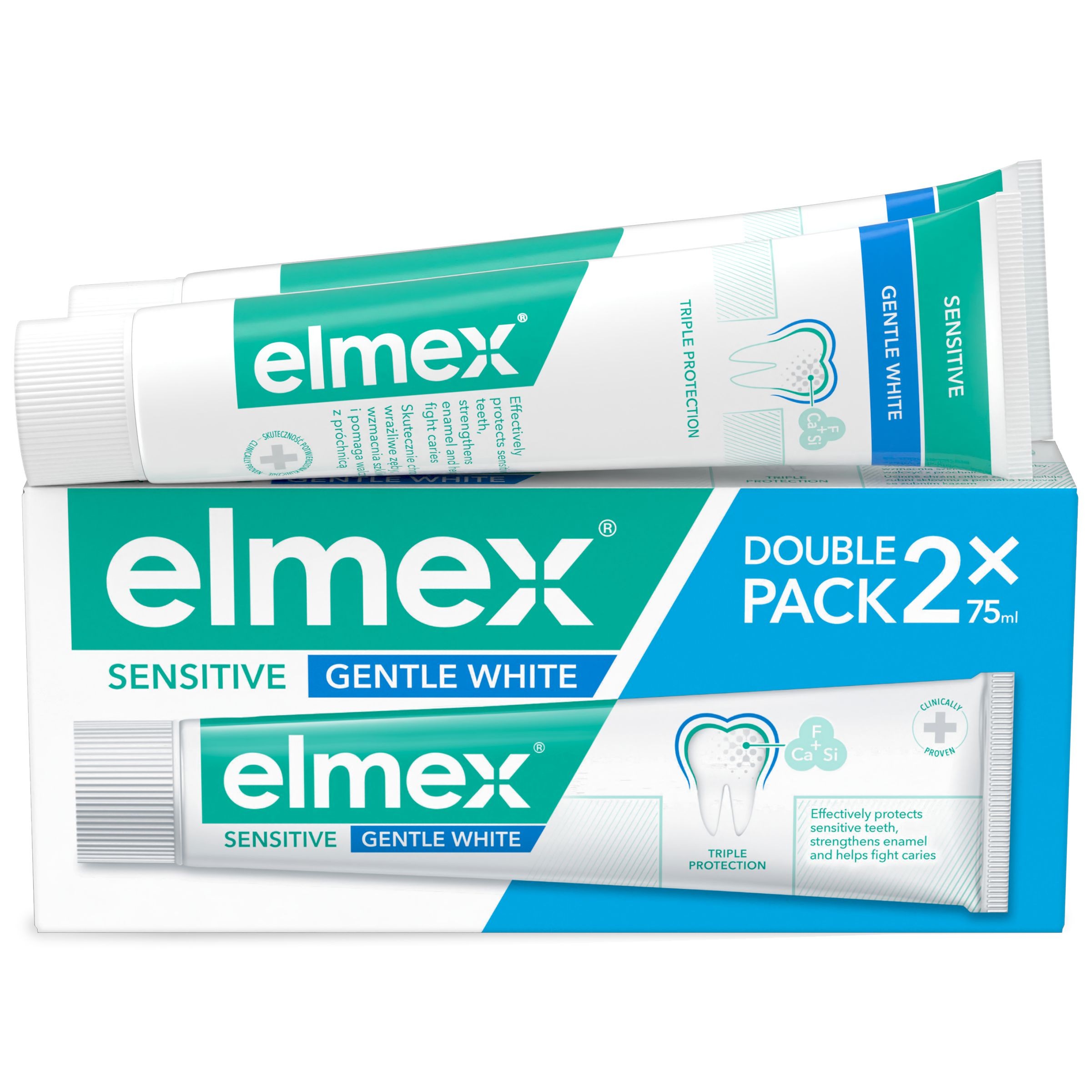 Drogerie a kosmetika - Elmex Sensitive Whitening Zubní pasta duopack 2x75 ml