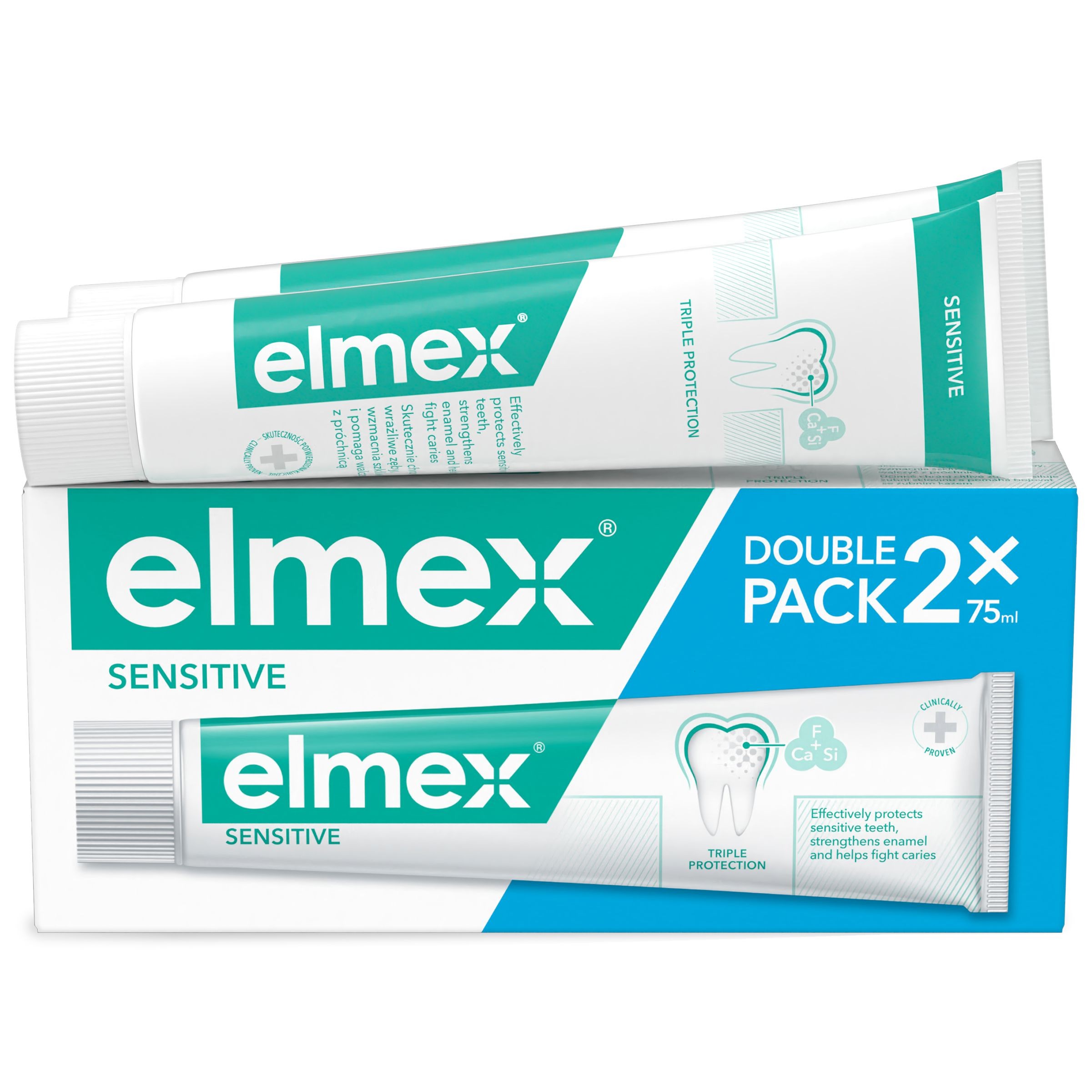 Drogerie a kosmetika - Elmex Sensitive Zubní pasta s aminfluoridem 2x75 ml