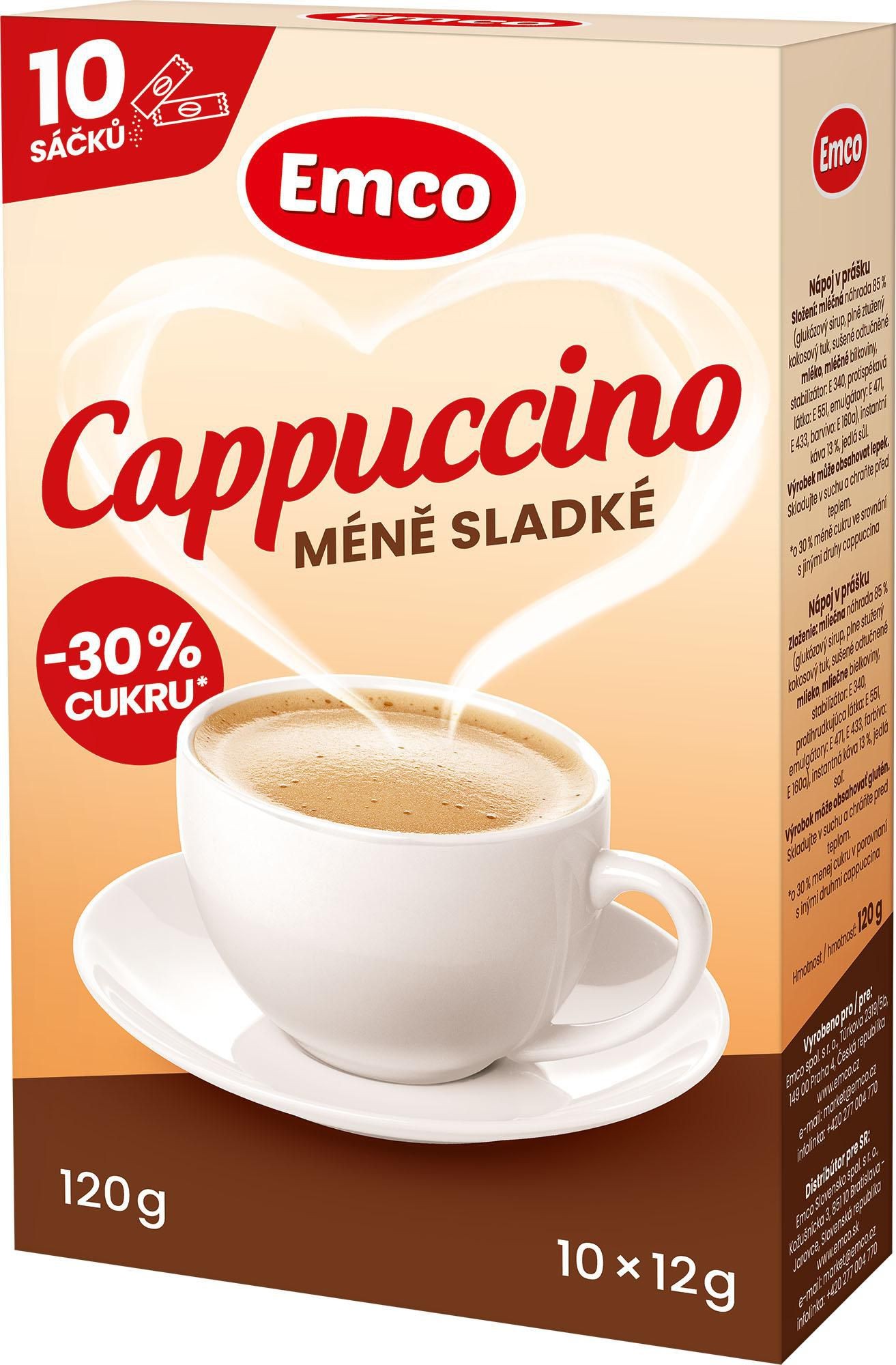 Nápoje - Emco Cappuccino méně sladké 10x12 g
