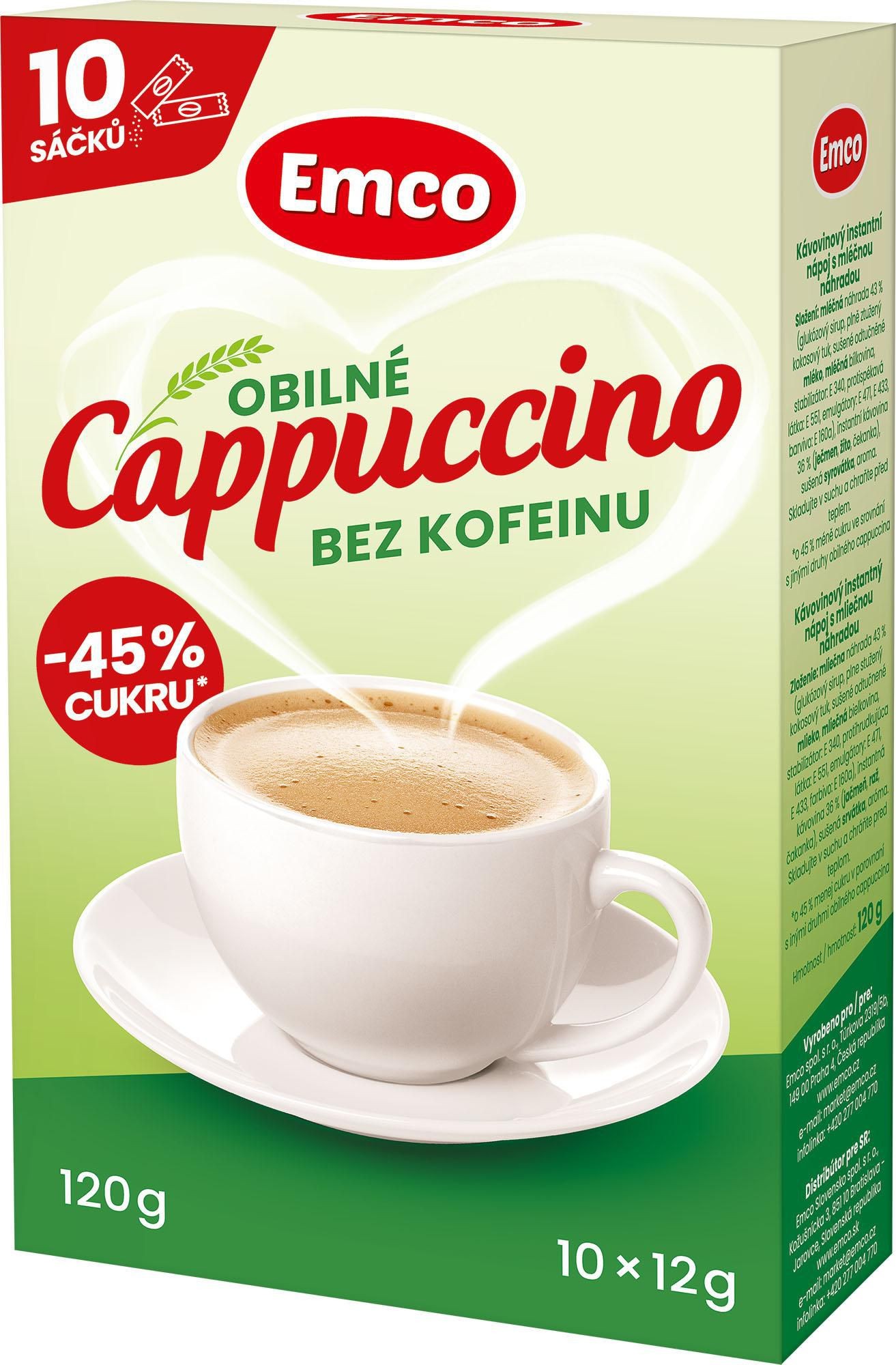 Nápoje - Emco Cappuccino obilné bez kofeinu 10x12g