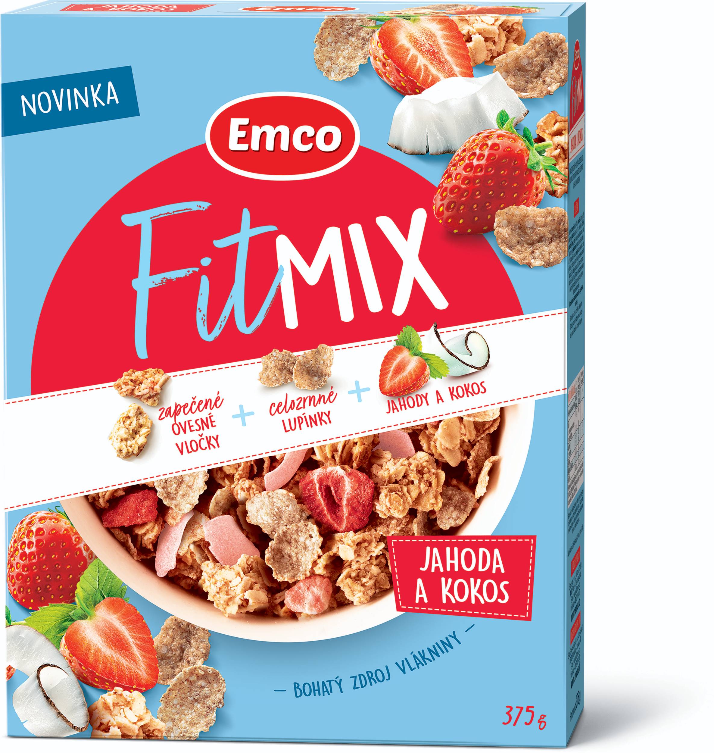 Trvanlivé potraviny - Emco Fitmix jahoda a kokos 375g