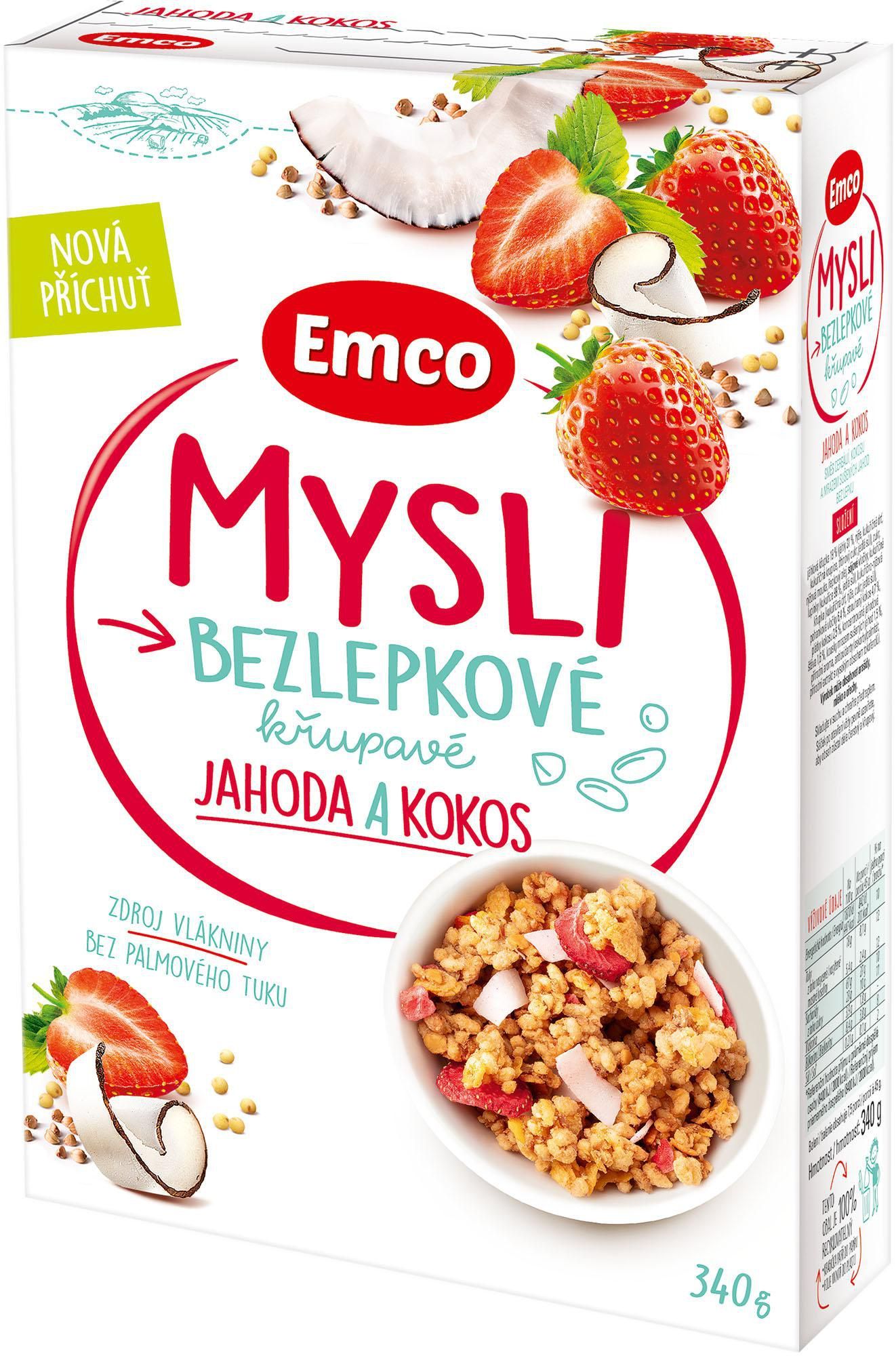 Zdravý svět - Emco Mysli bezlepkové jahoda a kokos 340g