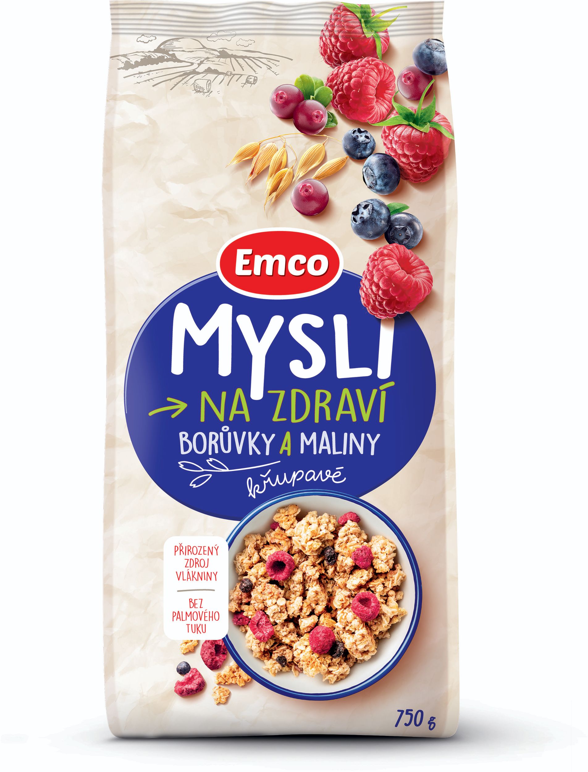 Trvanlivé potraviny - Emco Mysli borůvky a maliny 750g