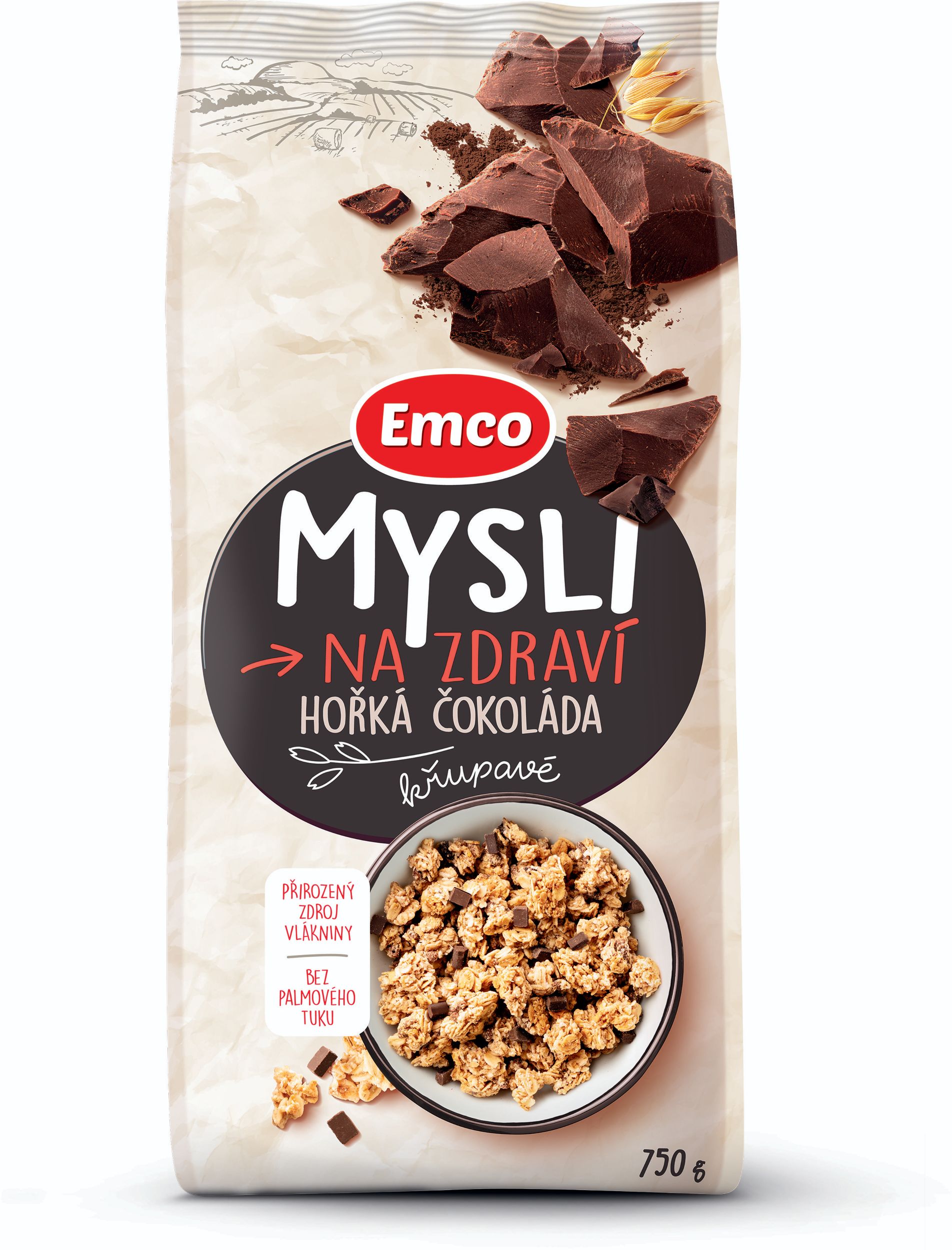 Trvanlivé potraviny - Emco Mysli hořká čokoláda 750g