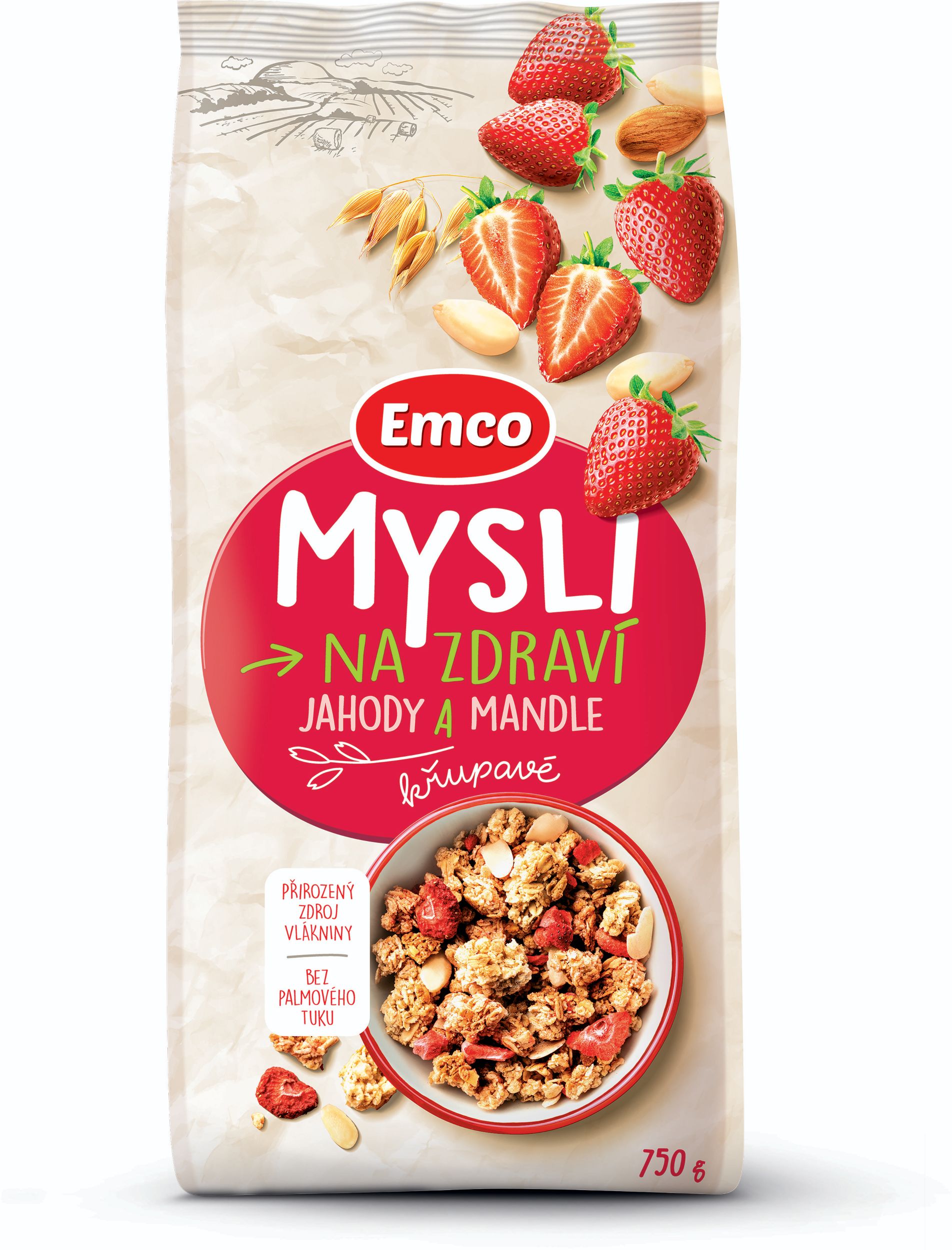 Trvanlivé potraviny - Emco Mysli jahody a mandle 750g