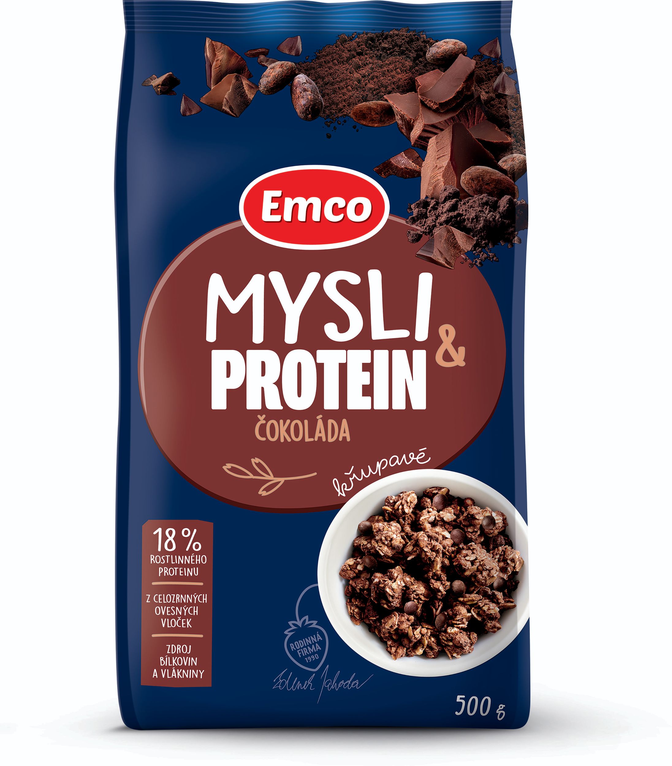Trvanlivé potraviny - Emco Mysli proteinové s čokoládou 500g