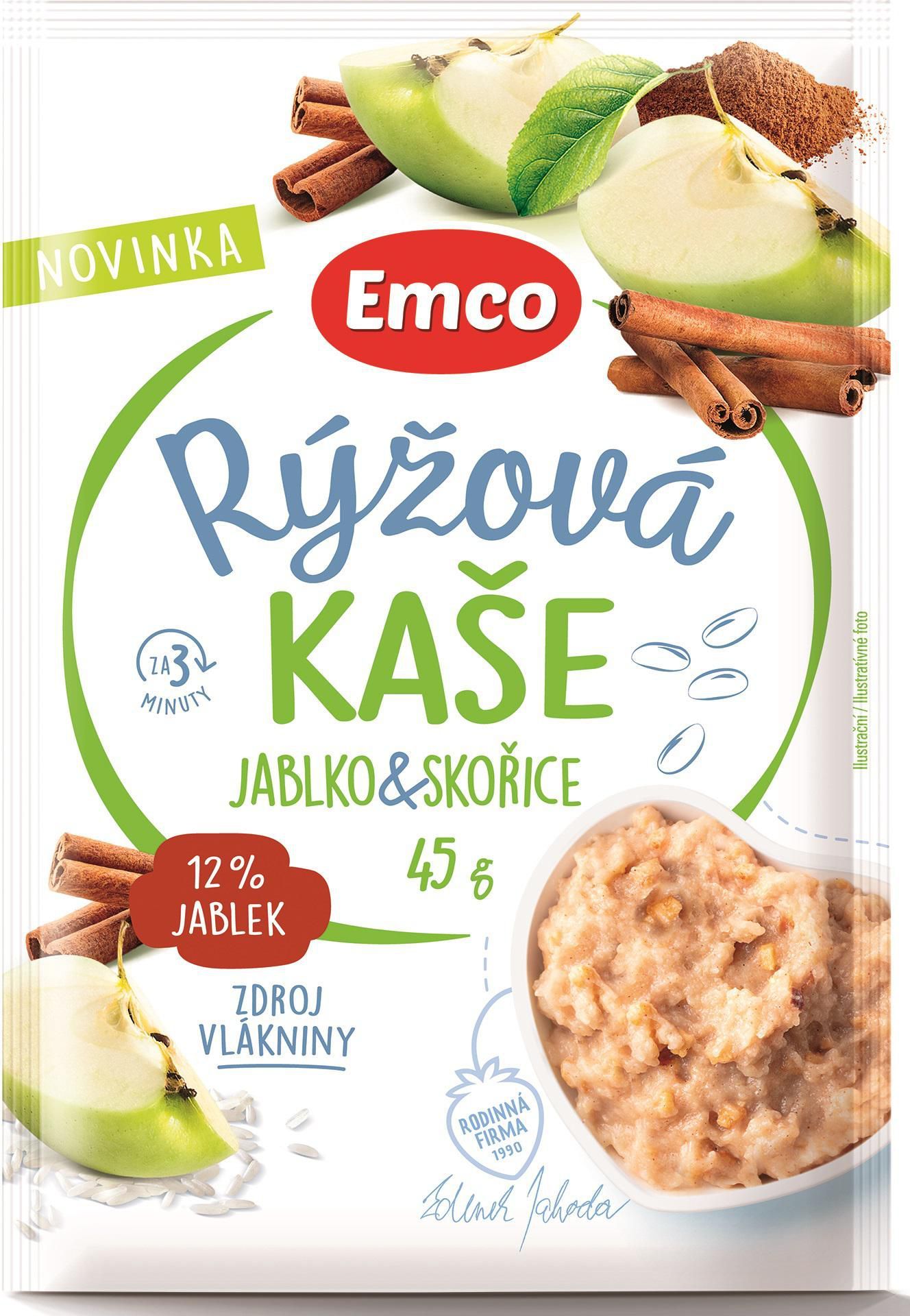 Trvanlivé potraviny - Emco Rýžová kaše jablko & skořice 45g