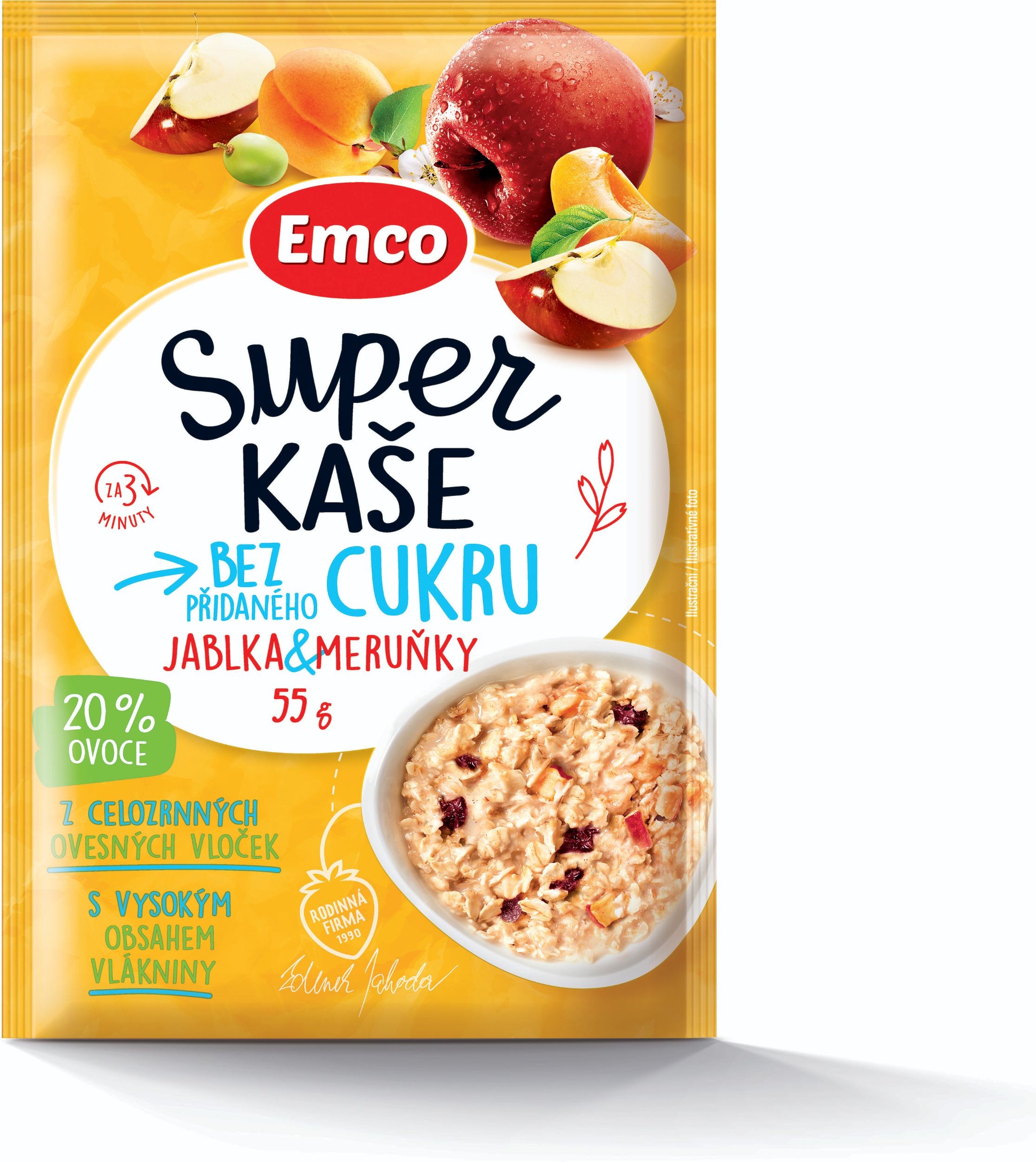 Trvanlivé potraviny - Emco Super kaše jablka meruňky 55g