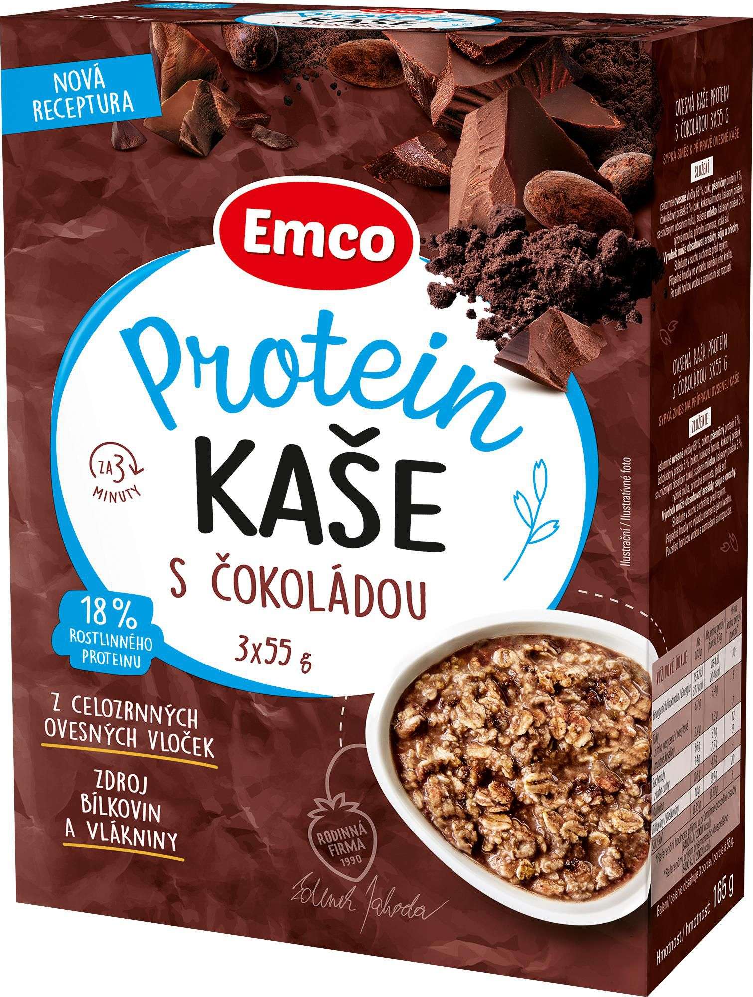Trvanlivé potraviny - Emco Super kaše protein & quinoa s čokoládou 3x55 g