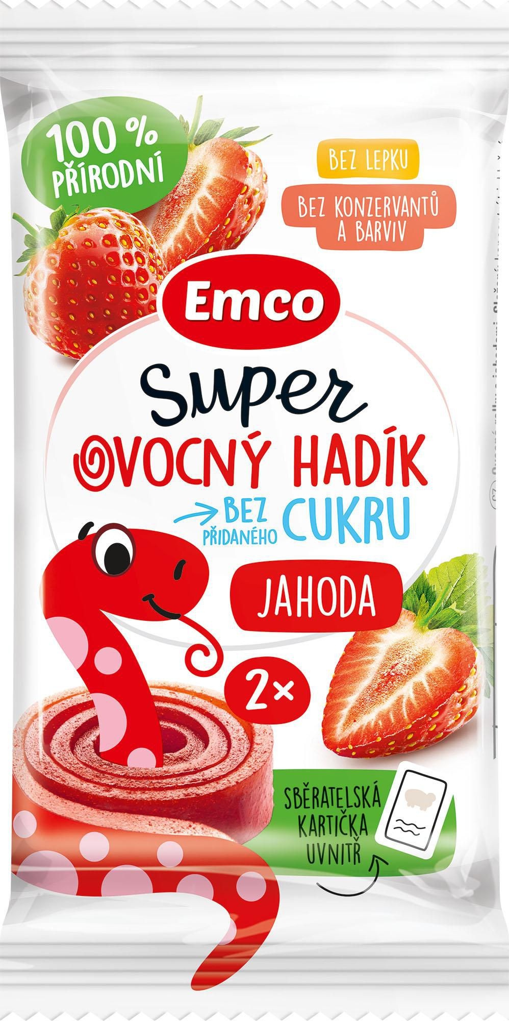 Zdravý svět - Emco Super ovocný hadík jahoda 20g