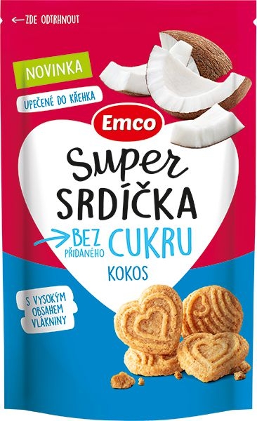 Trvanlivé potraviny - Emco Super srdíčka kokos 140g
