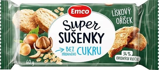 Trvanlivé potraviny - Emco Super Sušenky lískový oříšek 60g