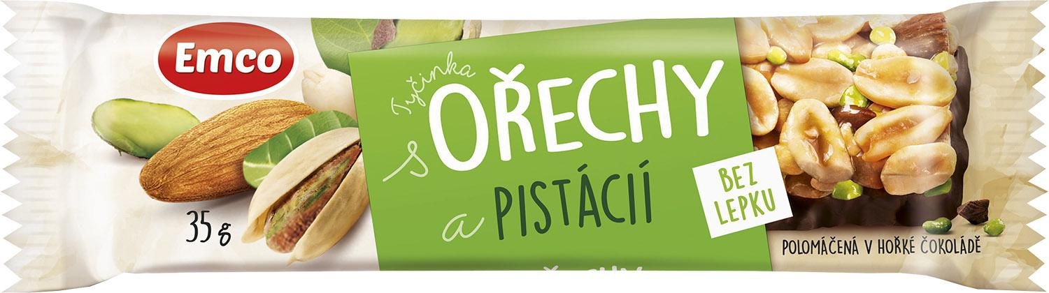 Trvanlivé potraviny - Emco Tyčinka ořechy a pistácie 35 g
