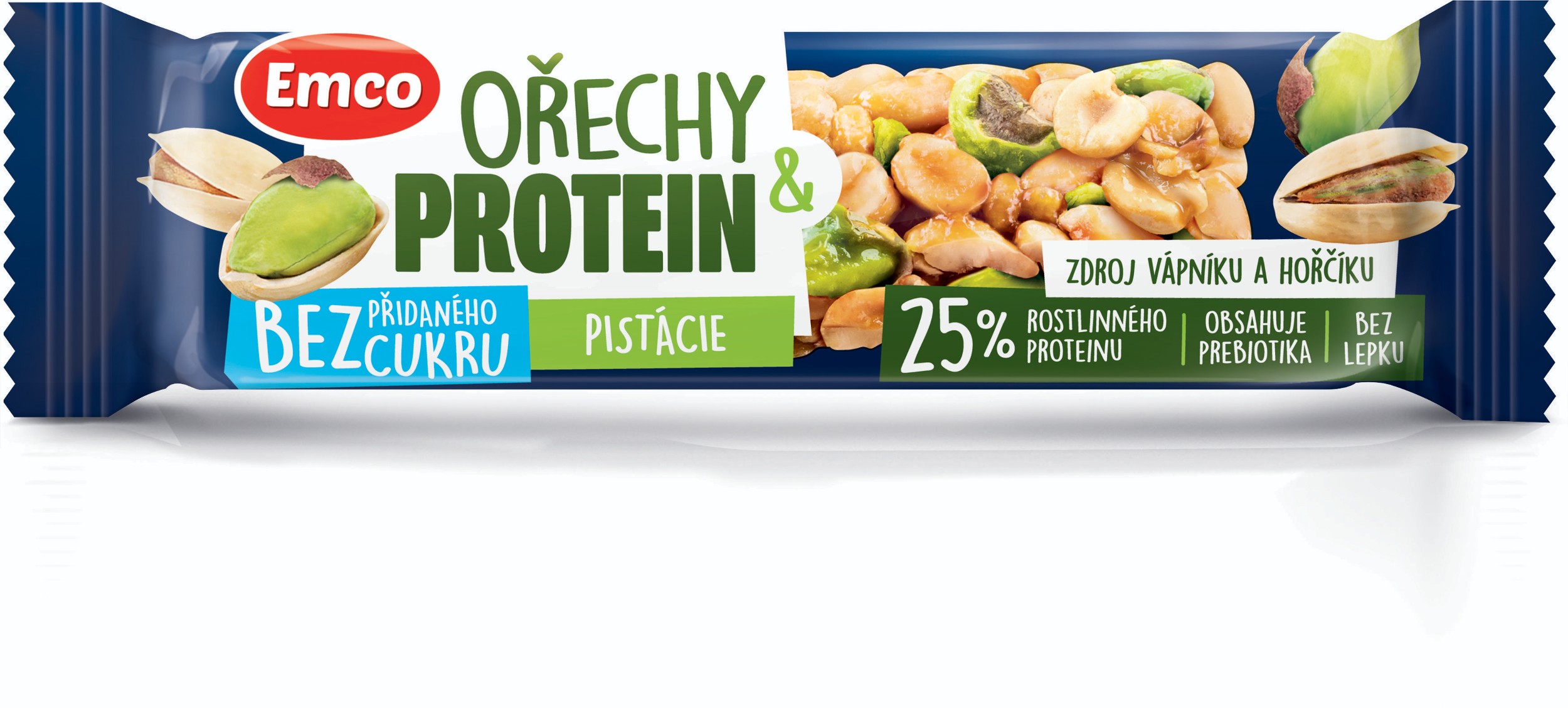 Trvanlivé potraviny - Emco Tyčinka pistácie s ořechem & proteinem 35 g