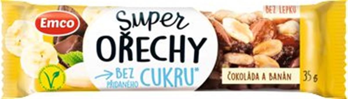 Trvanlivé potraviny - Emco tyčinka Superořechy banán 35g