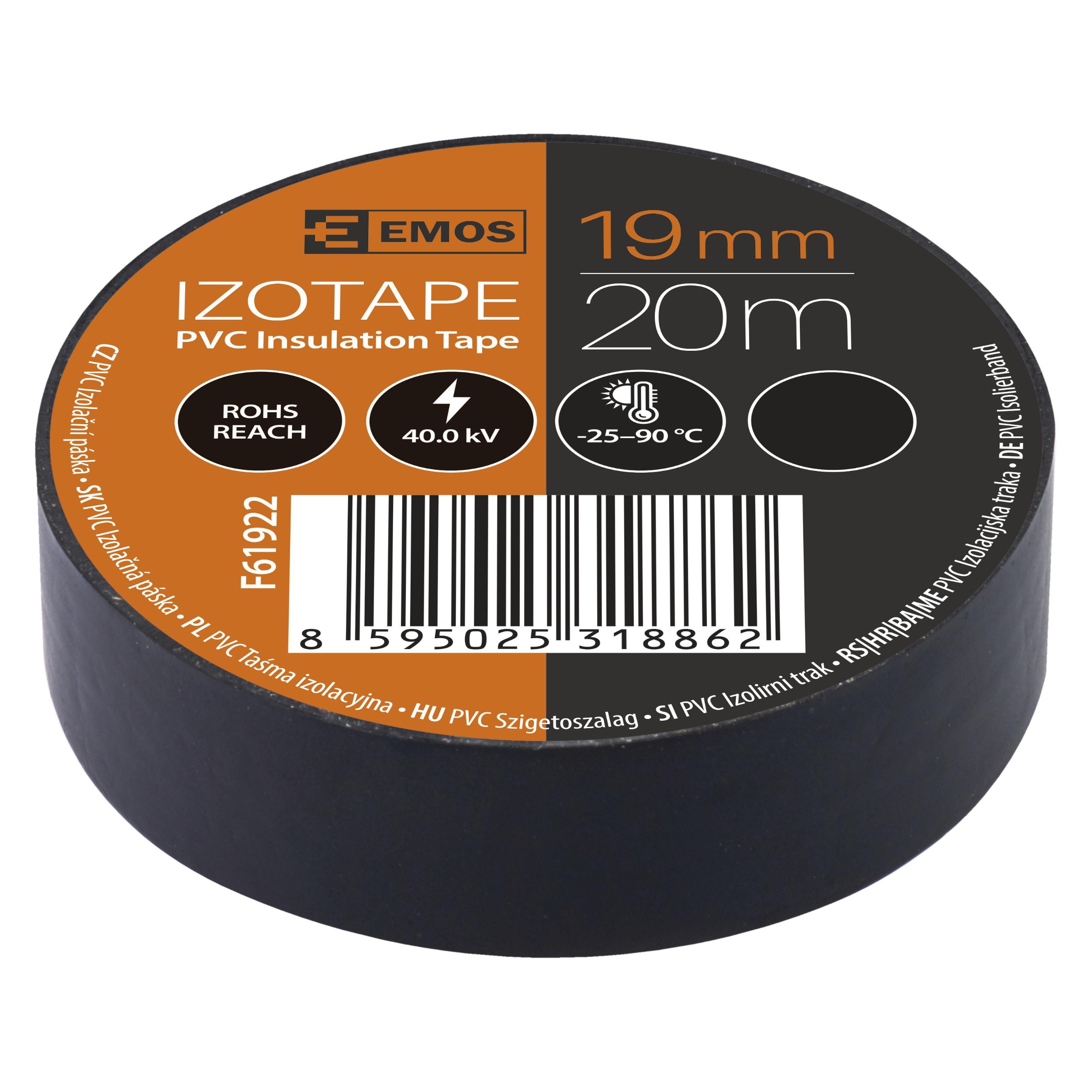 Domácnost a Zahrada - Emos Izolační páska černá PVC 19 mm 20 m 1 ks