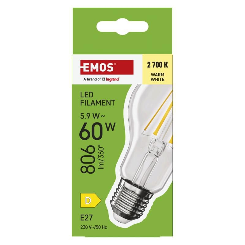 Elektro - Emos LED FLM A60 5,9W(60W) 806lm E27 WW