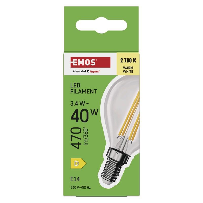 Elektro - Emos LED FLM MINI GL 3,4W(40W) 470lm E14 WW