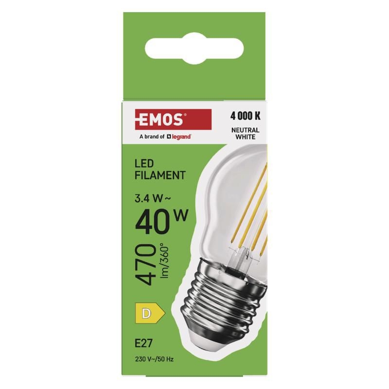 Elektro - Emos LED FLM MINI GL 3,4W(40W) 470lm E27 NW