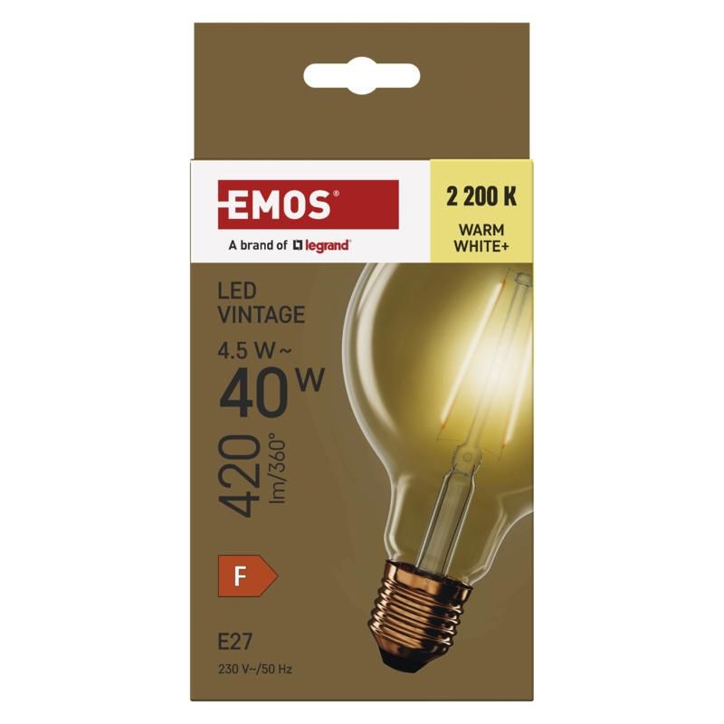 Emos LED VNT G95 4,5W(40W) 420lm E27 WW+