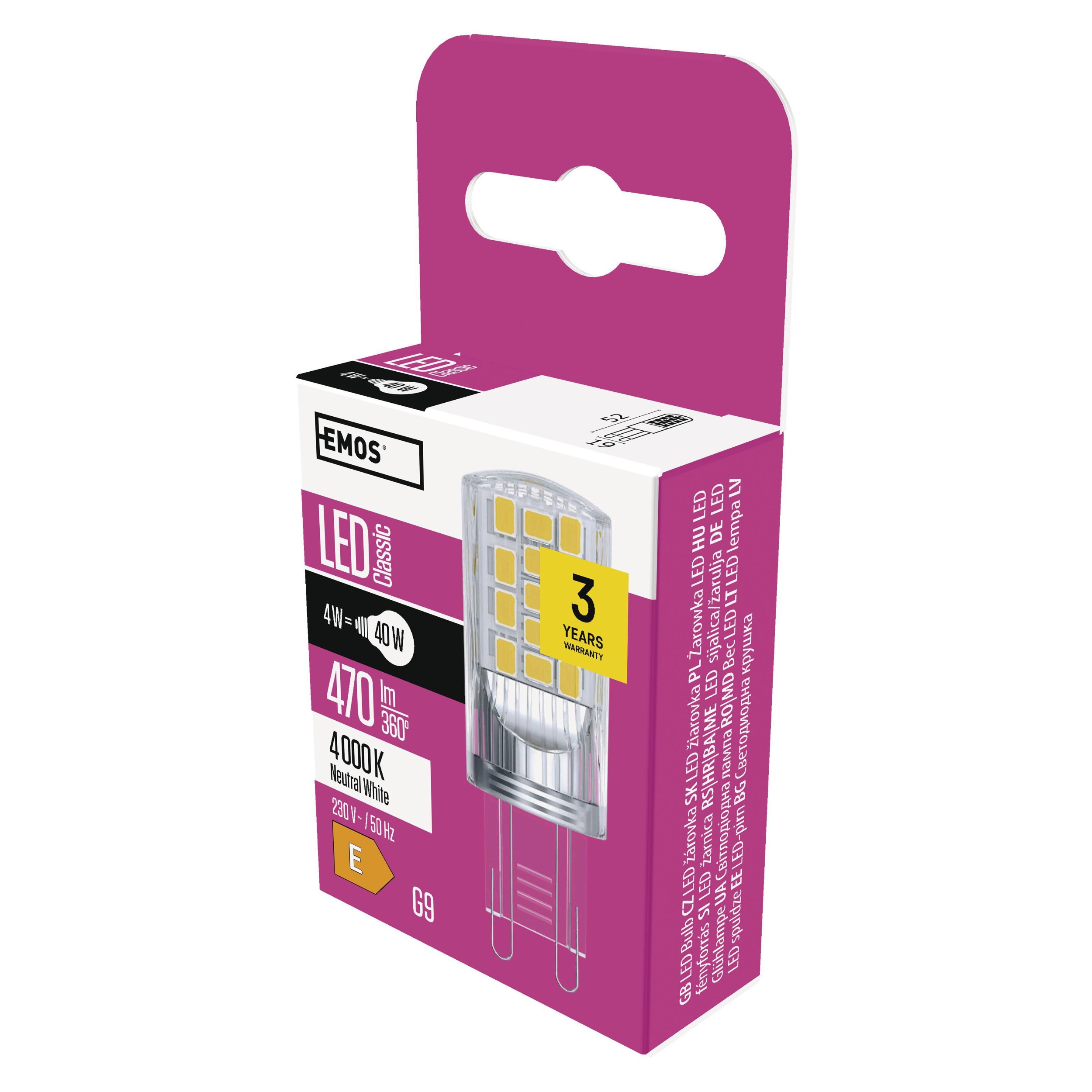 Elektro - Emos LED žárovka classic JC 4W G9 neutrální bílá