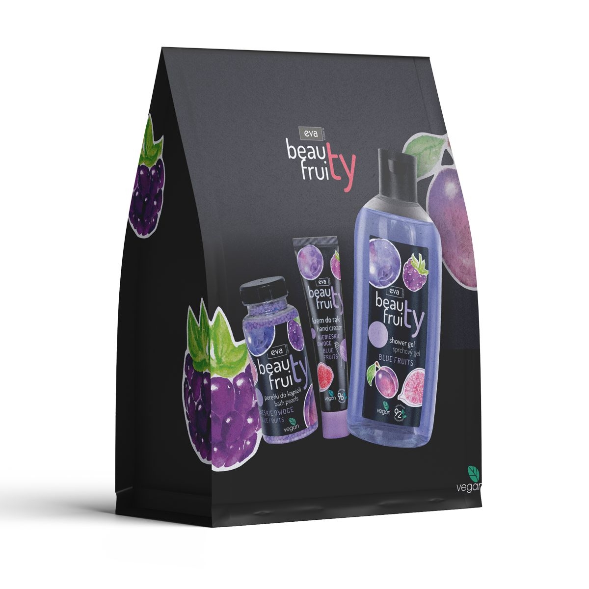 Drogerie a kosmetika - Eva Natura Beauty Fruity dárkový set Blue Fruits péče o tělo a koupel