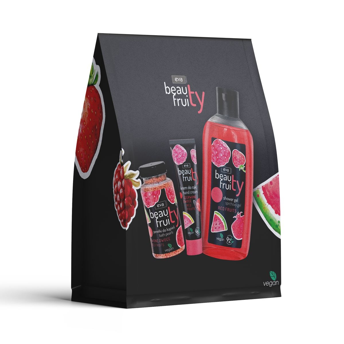 Drogerie a kosmetika - Eva Natura Beauty Fruity dárkový set Red Fruits péče o tělo a koupel